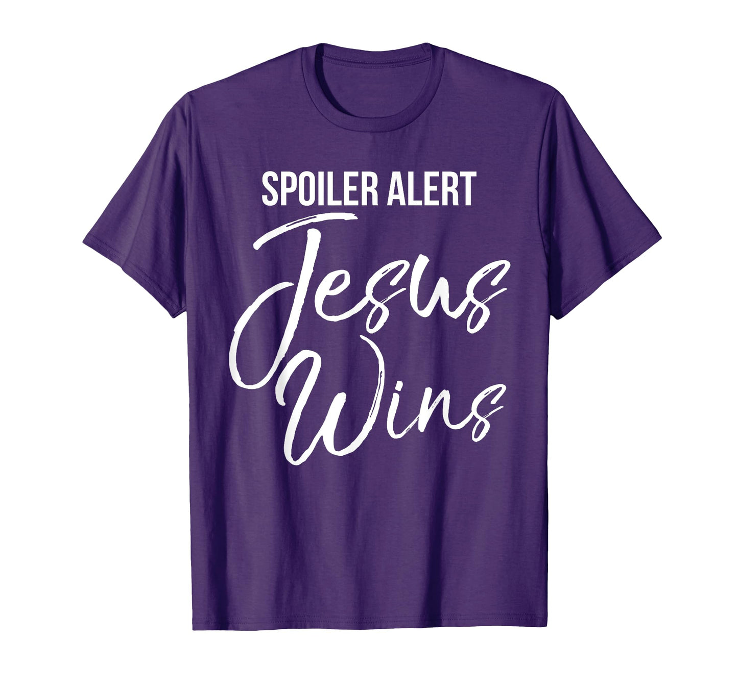 Spoiler Alert Jesus Wins Shirt Vintage Bold Christian Tee T-Shirt