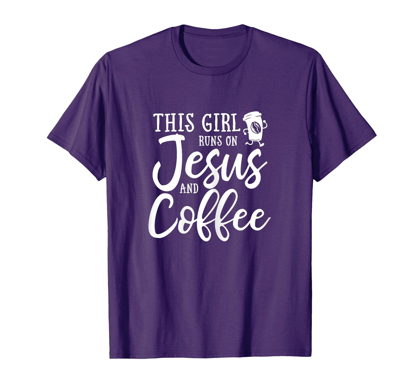 This Girl Runs On Jesus And Coffee Shirt Christian Gift T-Shirt