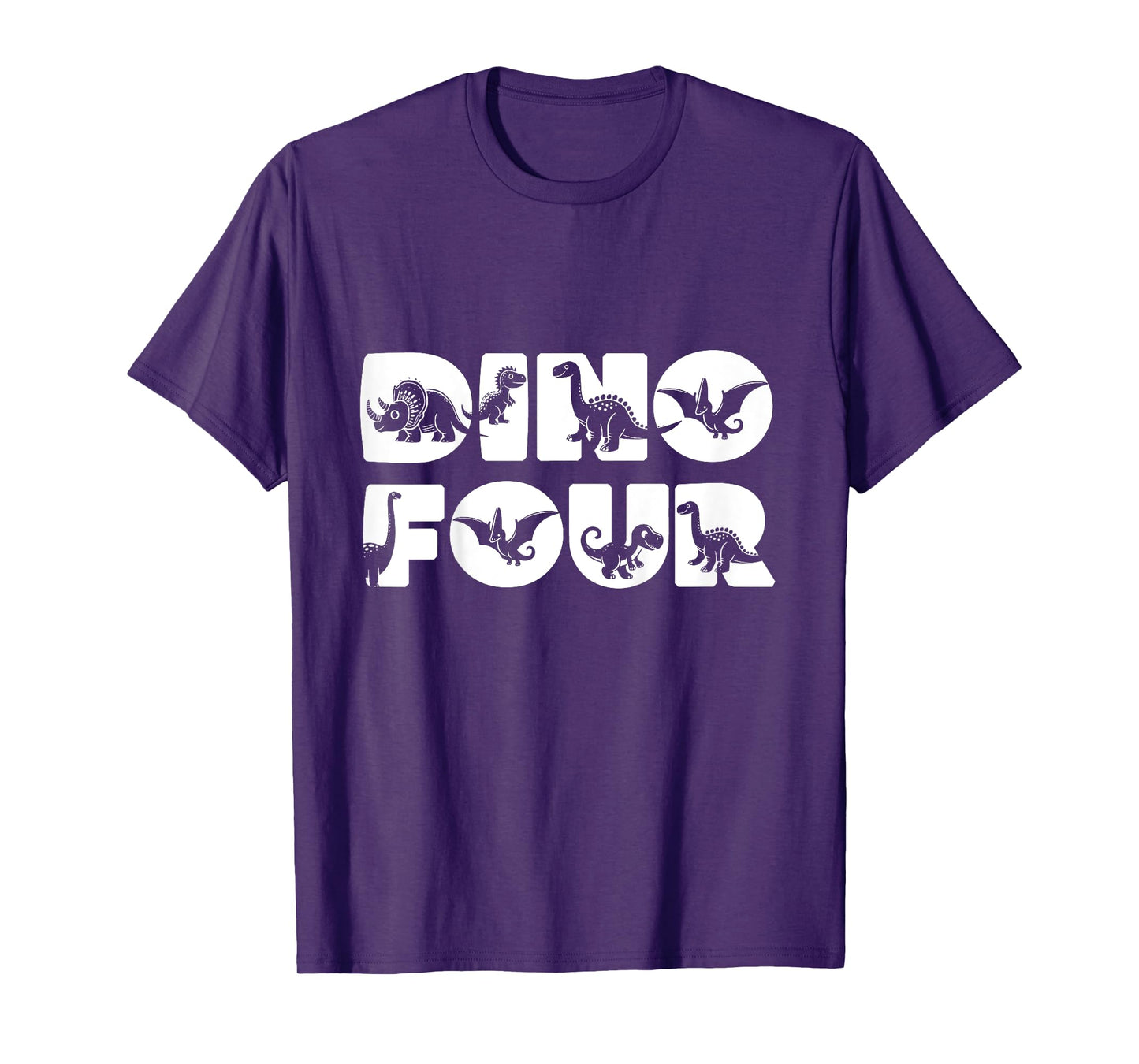 Four Birthday, Dino Four Birthday T-Shirt