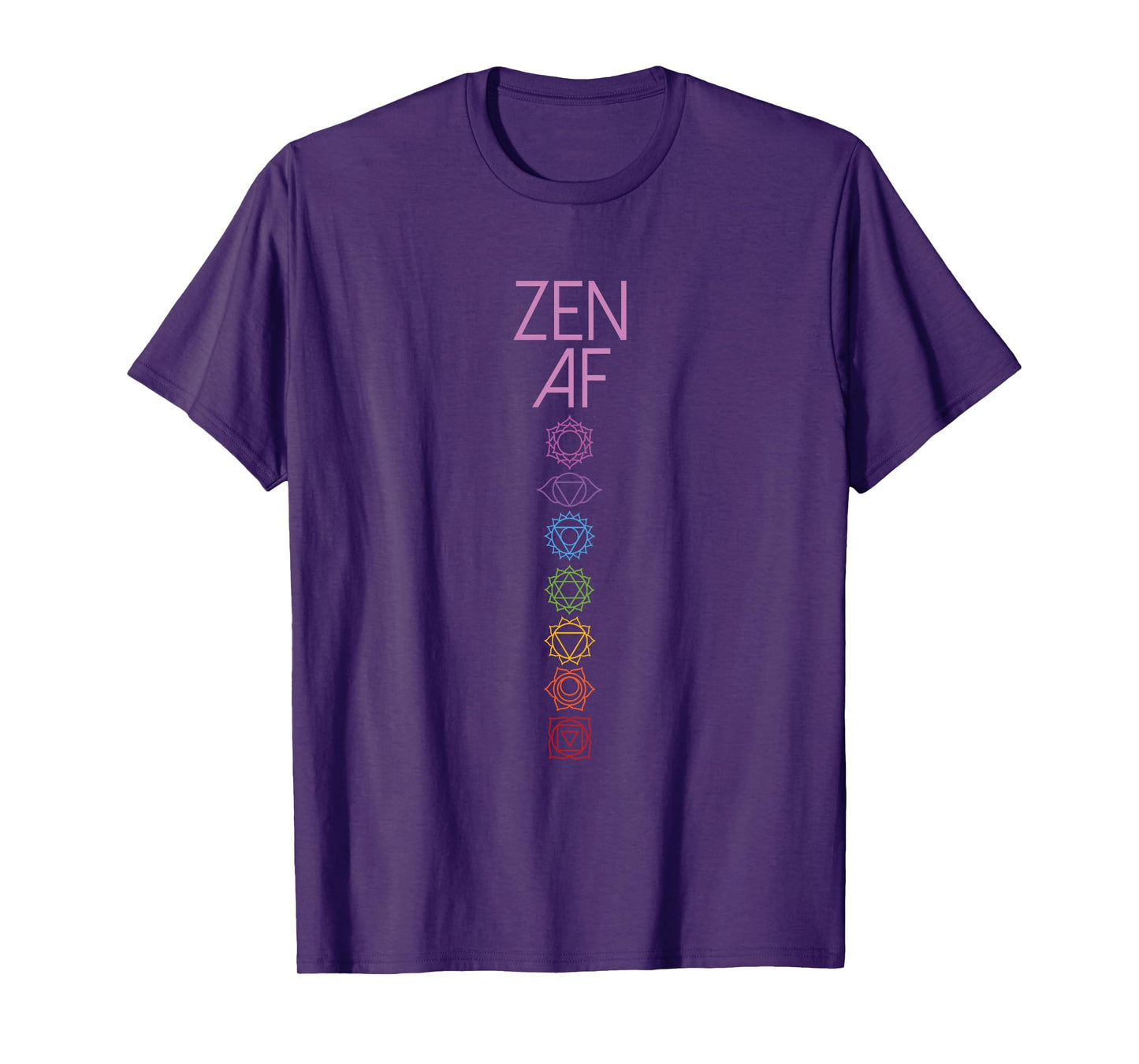 Zen AF Chakra Symbols Back Print Sarcastic Yoga Gift T-Shirt