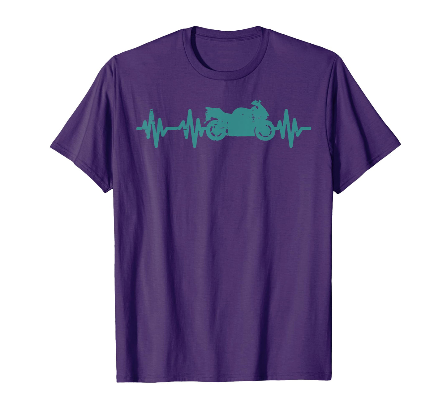 Biker Motorcycle Heartbeat Cool Motorbike Men Women Kids T-Shirt