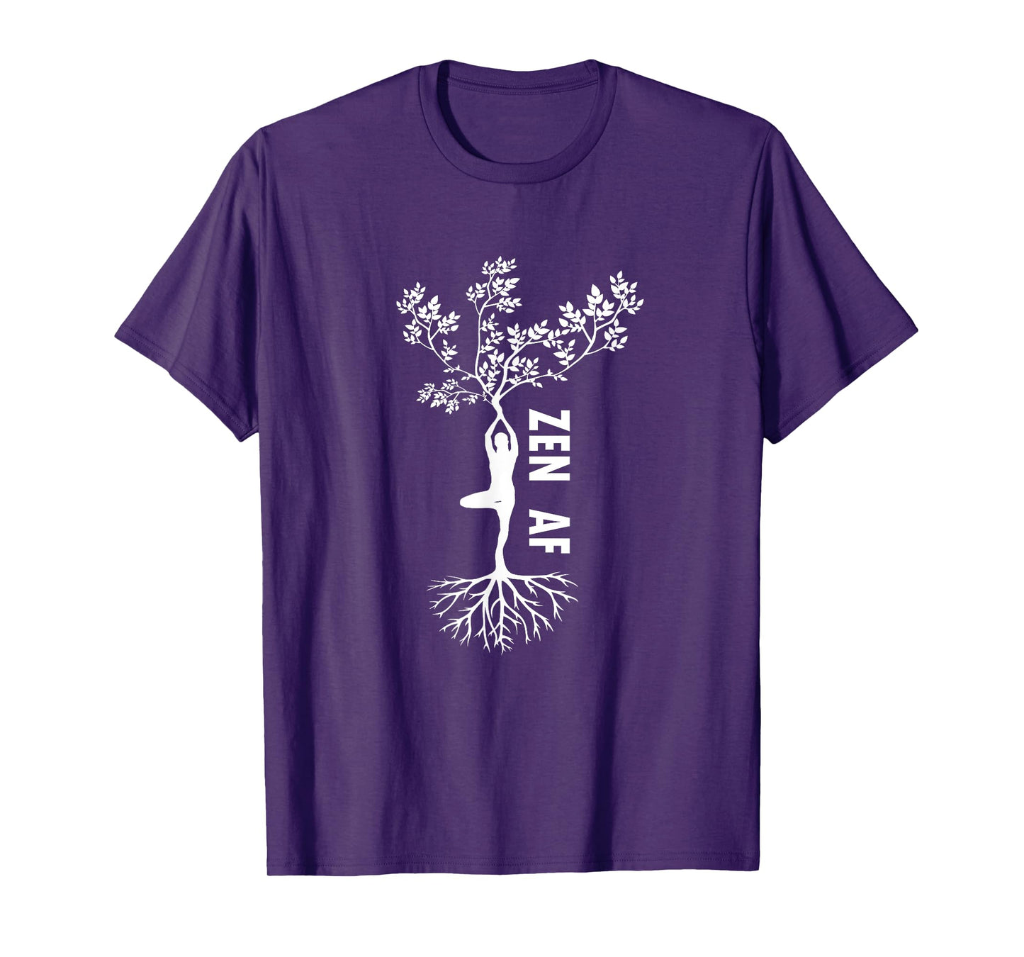 Zen AF T-Shirt Human Tree Cute Funny Yoga Meditation Gift T-Shirt