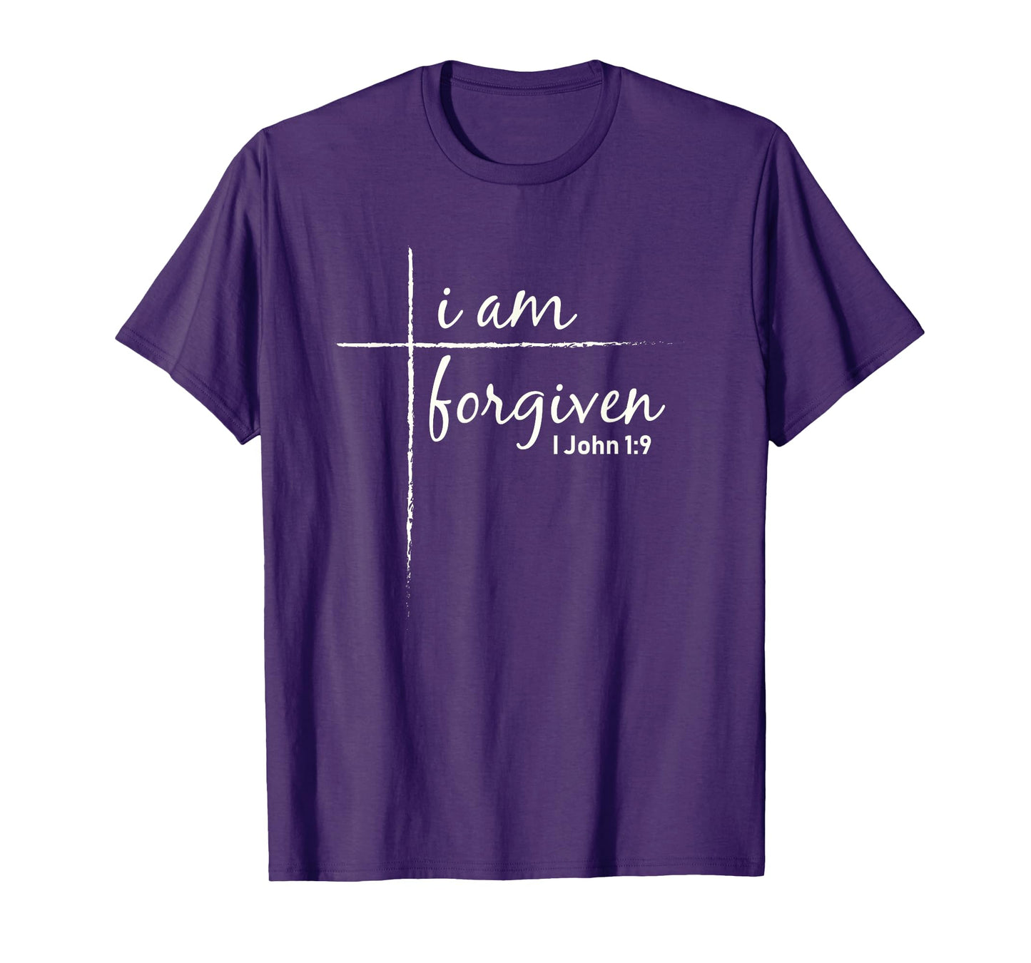 Scripture Shirts Funspecialtees I Am Forgiven Christian T-Shirt, Unisex-Adults, Black, Small, Short Sleeve