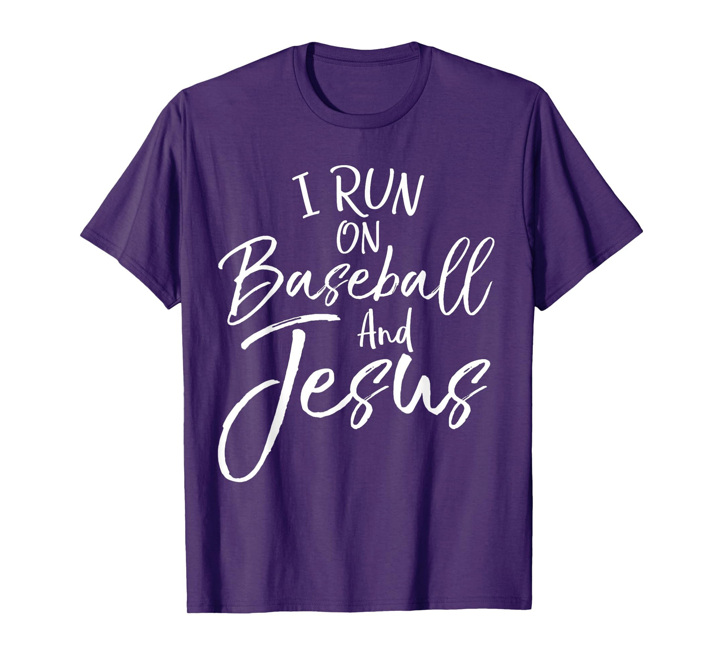 I Run on Baseball and Jesus Shirt Cool Christian Tee for Boy T-Shirt