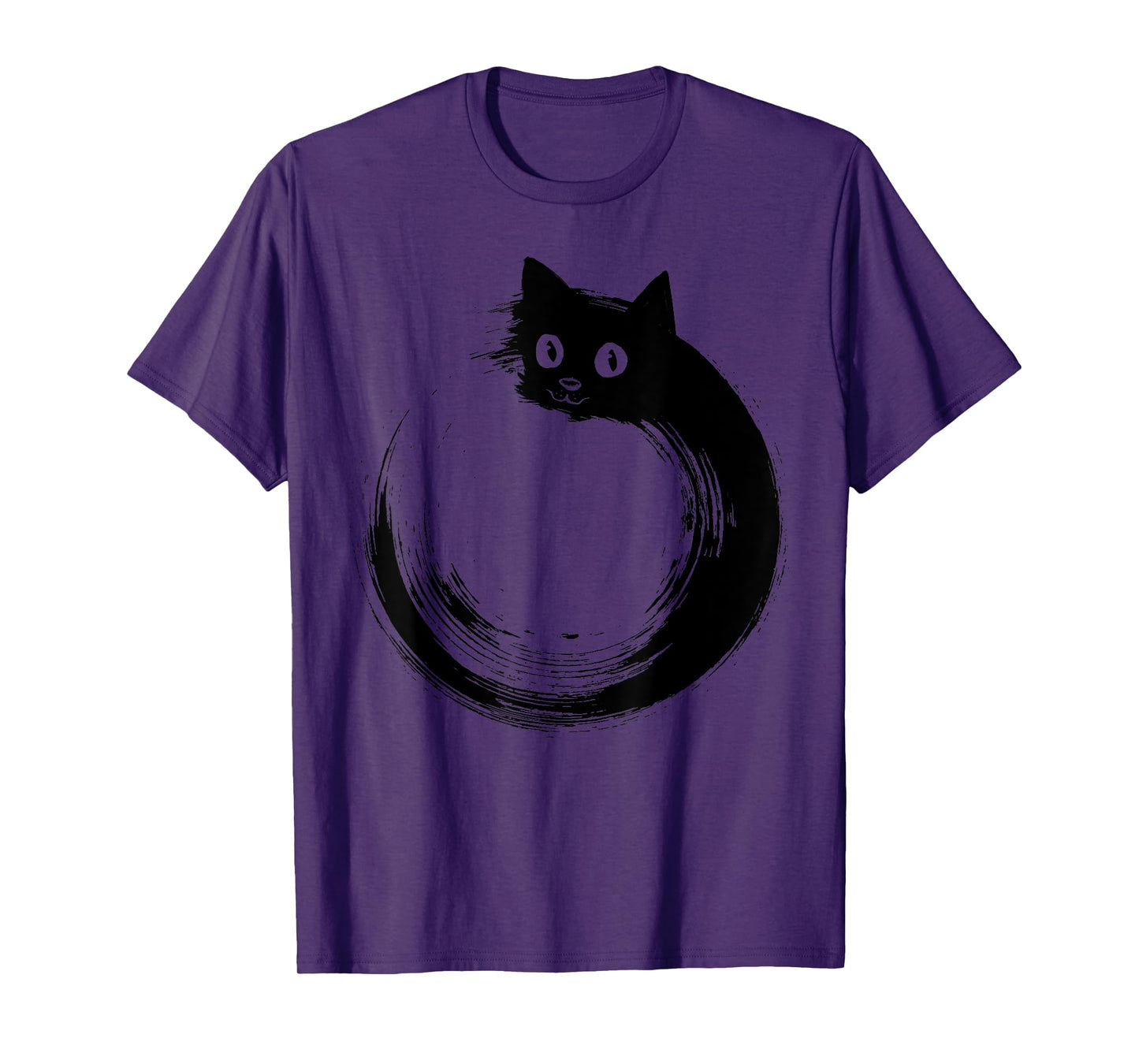 Dog Eat Doug Unisex-Adults Funny Cat Circle Meditation Japanese Zen T-Shirt