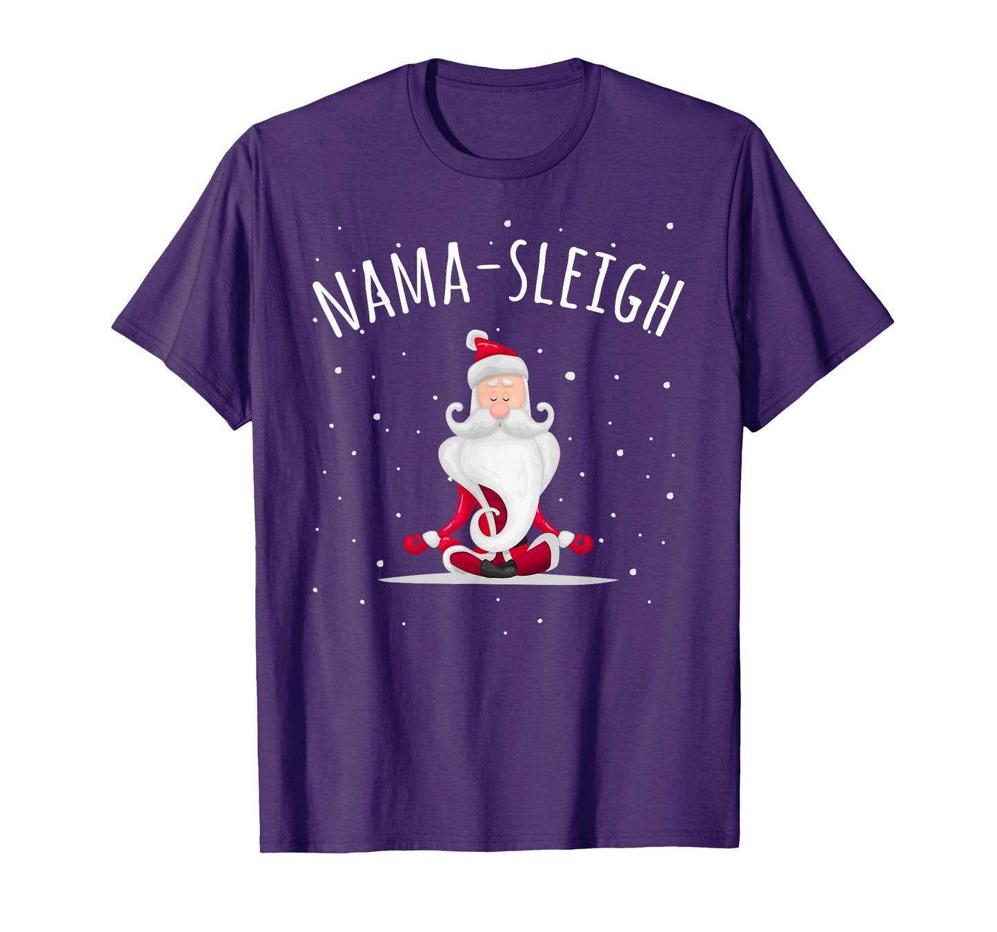 Nama-sleigh Namasleigh Funny Santa Yoga Christmas Lotus Pose T-Shirt