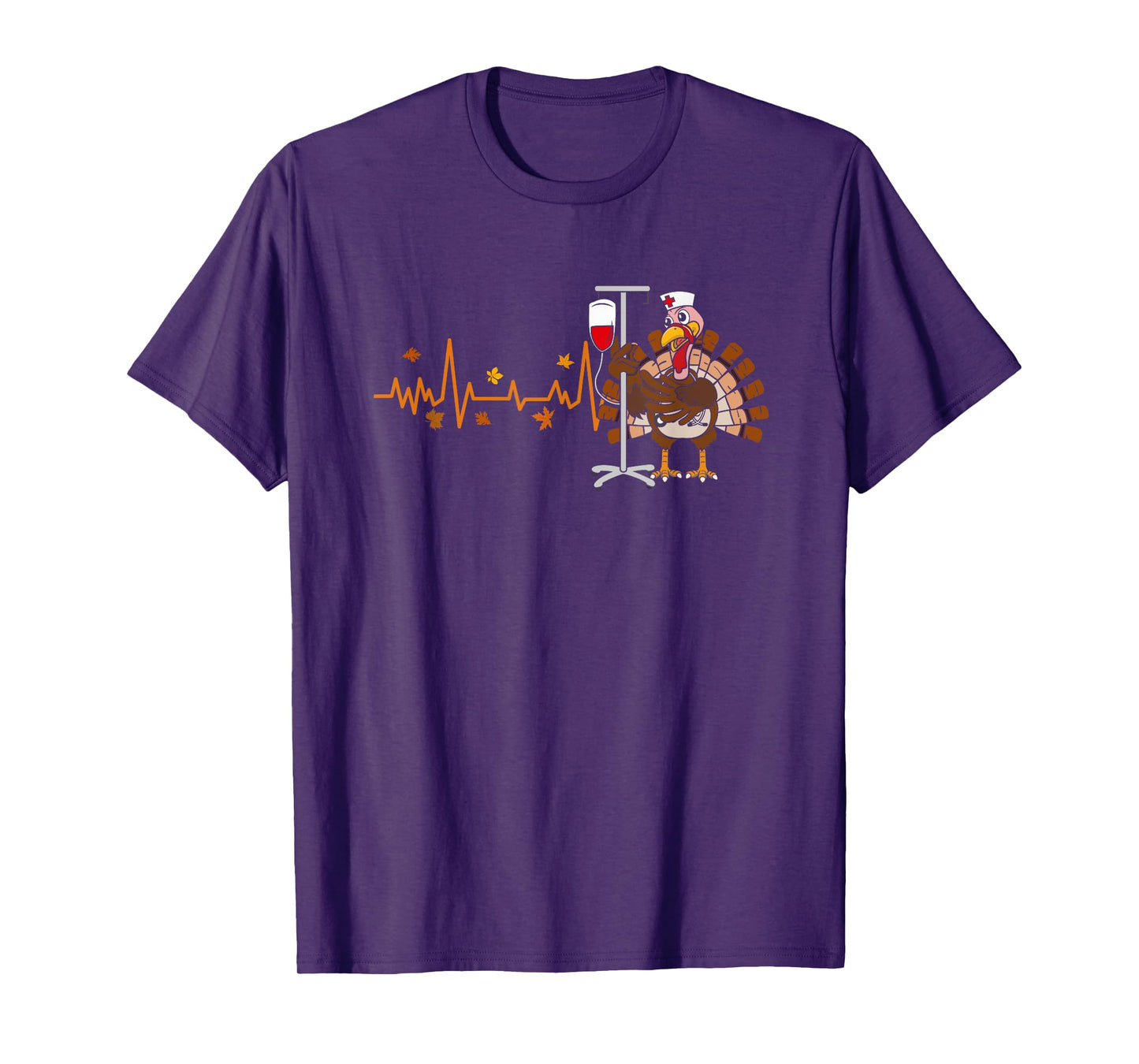 Heartbeat Turkey Nurse Thanksgiving Scrub Top Fall RN ICU ER T-Shirt