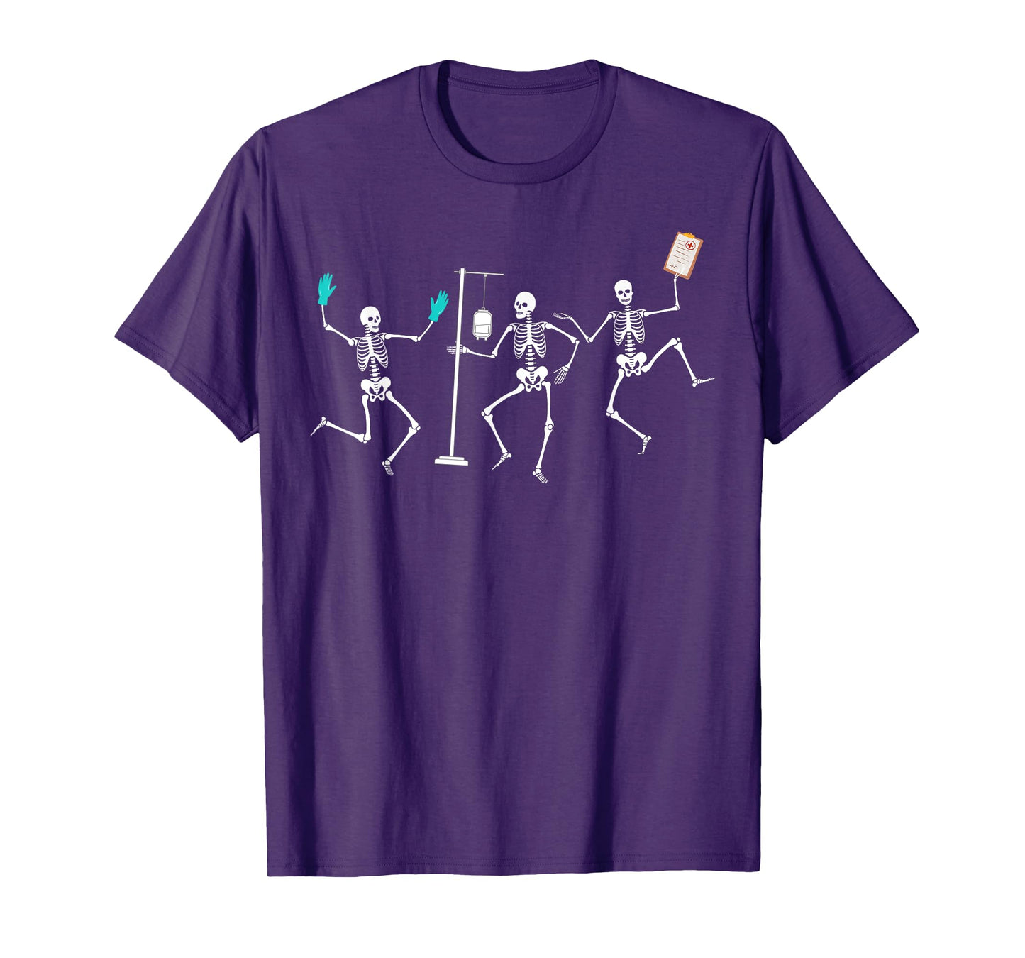 Funny Nurse Skeleton Halloween healthcare Crew Skeleton T-Shirt