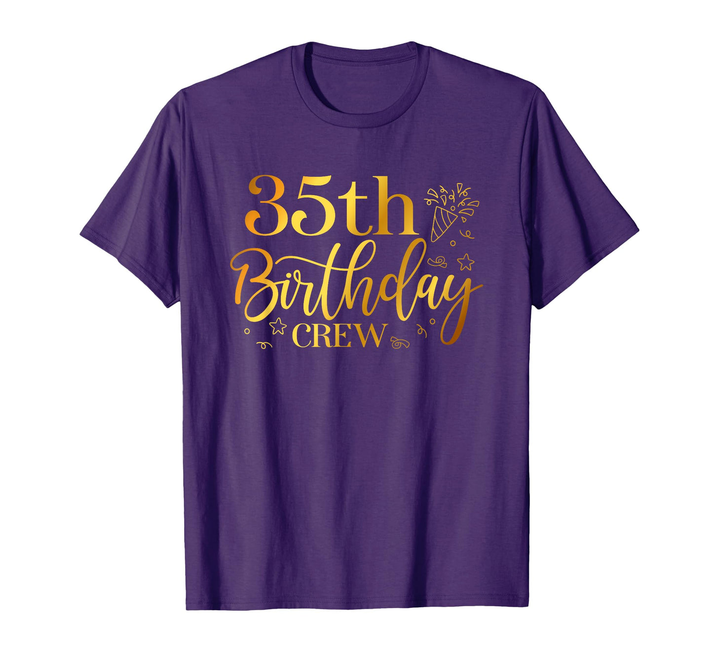 35th Birthday Crew 35 Years Old Bday Matching Group Party T-Shirt
