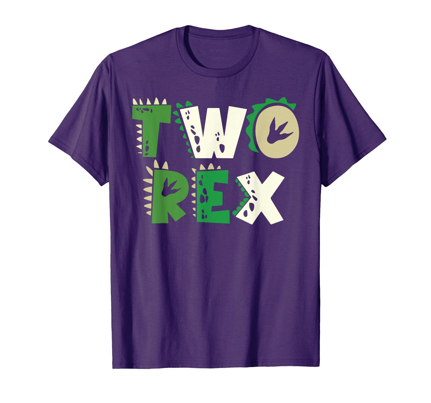 Two Rex Dinosaur Birthday Shirt For 2nd Birthday Boys Girls T-Shirt