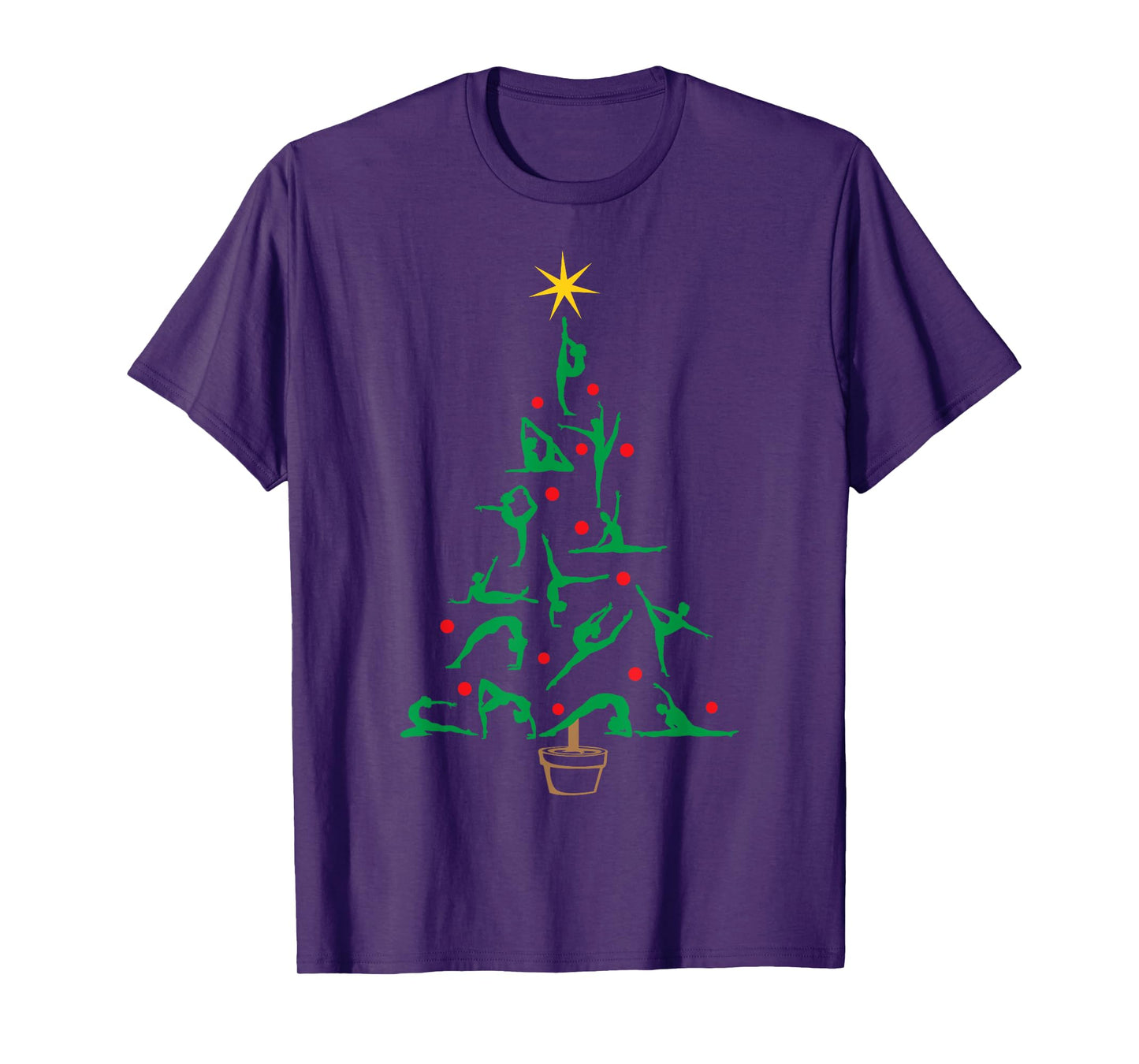 Xmas Gymnastics Yoga Christmas Tree T-Shirt