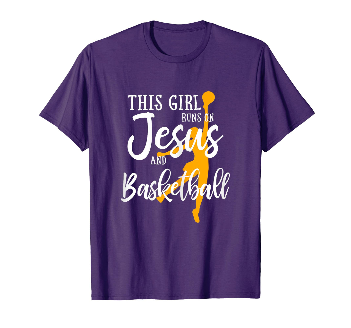 This Girl Runs On Jesus And Basketball Christian Gift T-Shirt