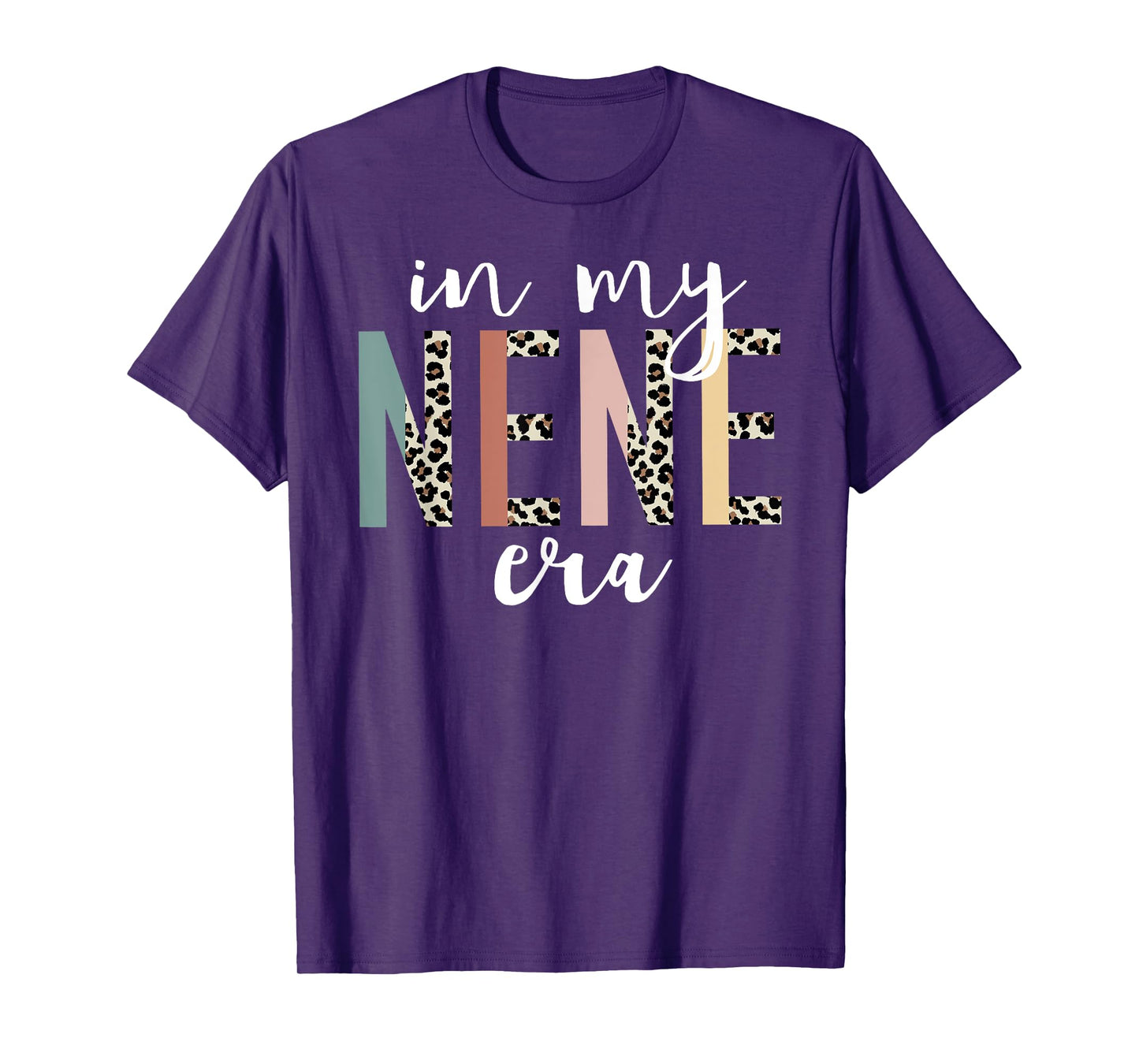 In My Nene Era Leopard Letter Print Funny Gifts For Nene T-Shirt