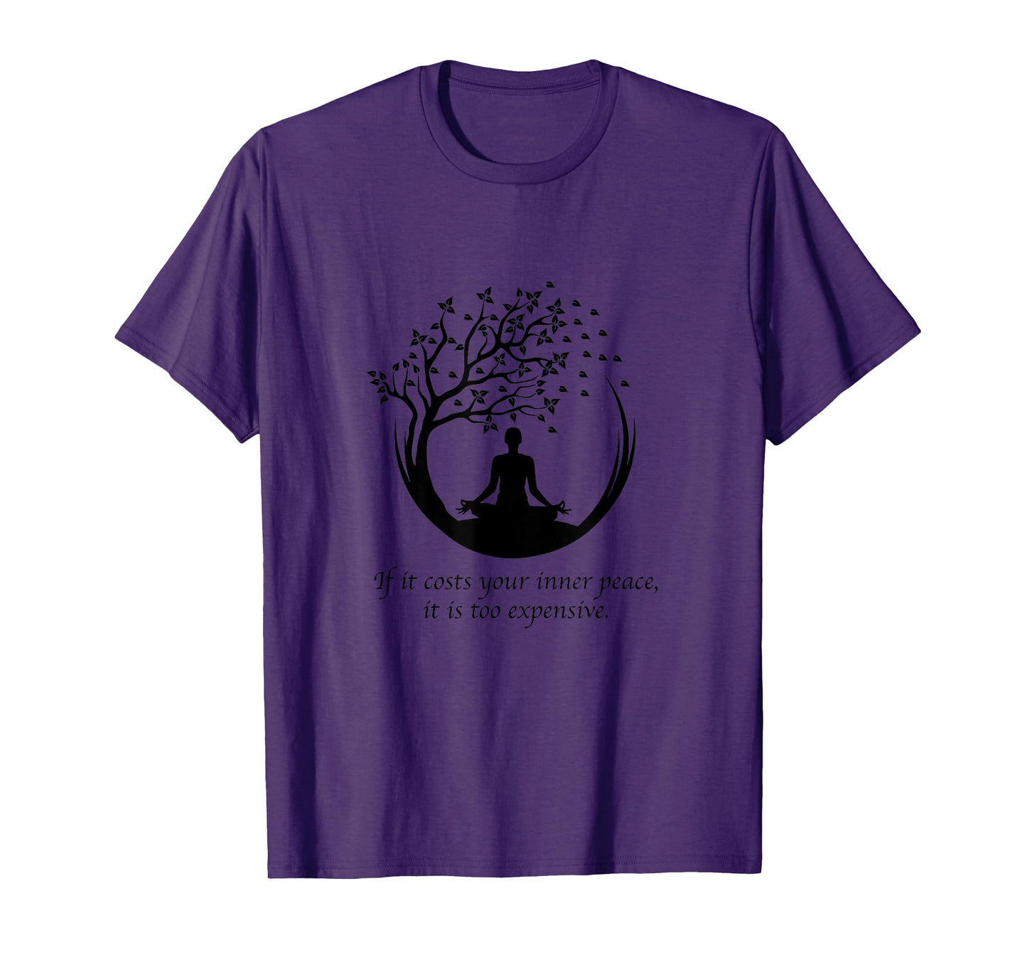 Yoga Lover Meditation Yoga Namaste Inspiration If It Costs Your Inner Peace It Too Expensive Women's Grey Yoga T-Shirt