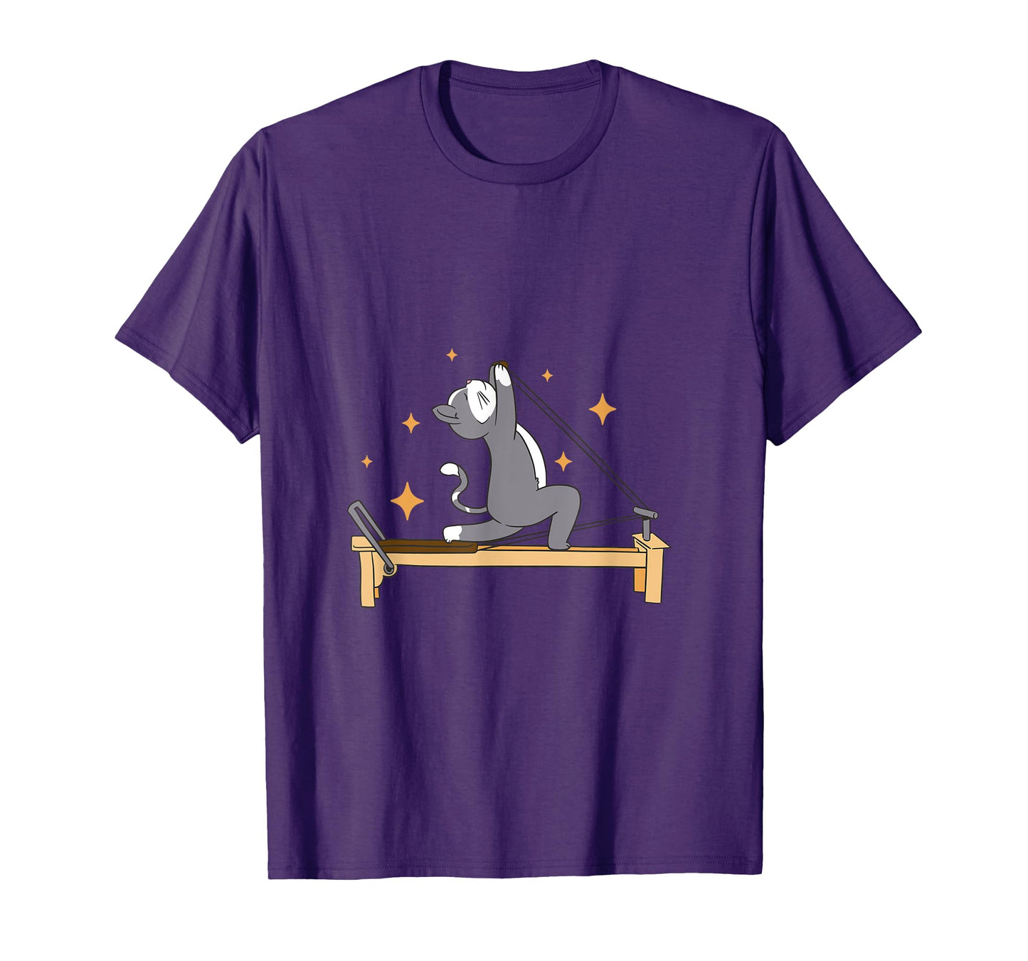 Cat Doing Pilates Workout Routine Men Women Kids T-Shirt