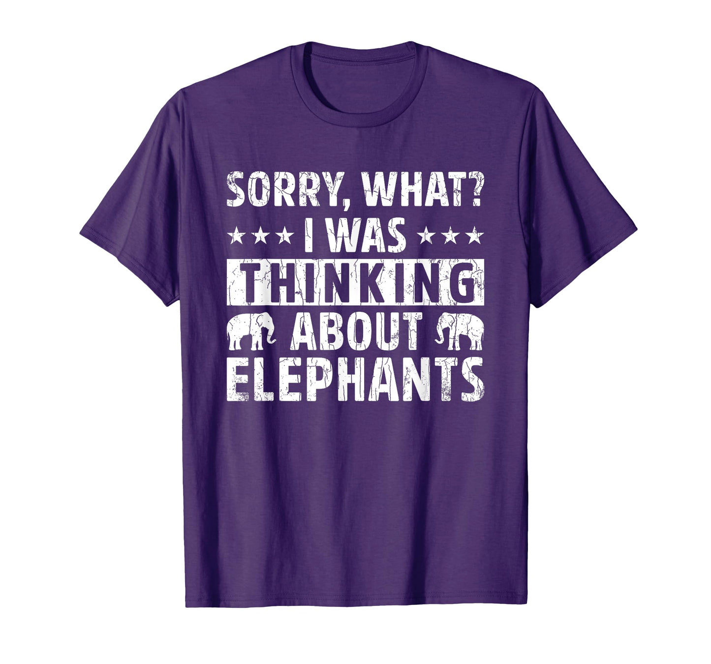 Thinking About Elephants Funny Elephant Boys Girls Graphic T-Shirt