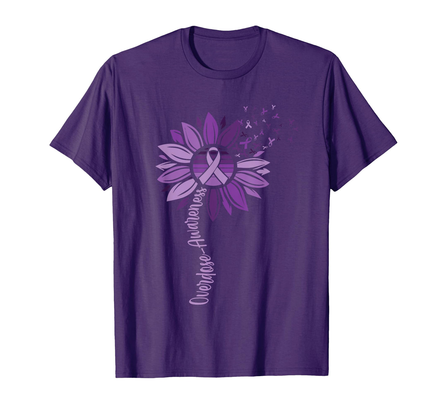 Sunflower Ribbons Overdose Awareness T-Shirt