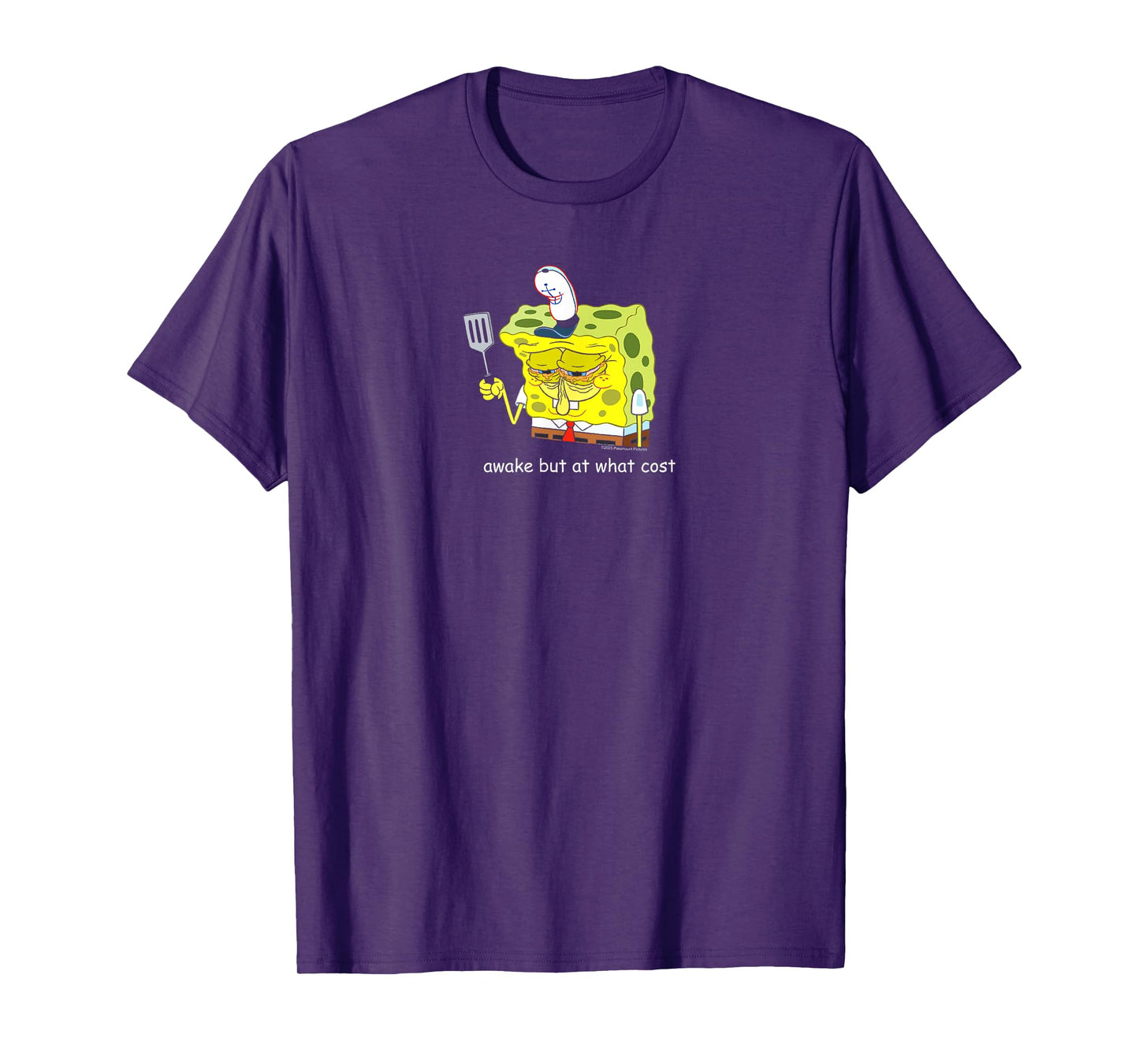 SpongeBob SquarePants Awake But At What Cost Meme Cartoon T-Shirt