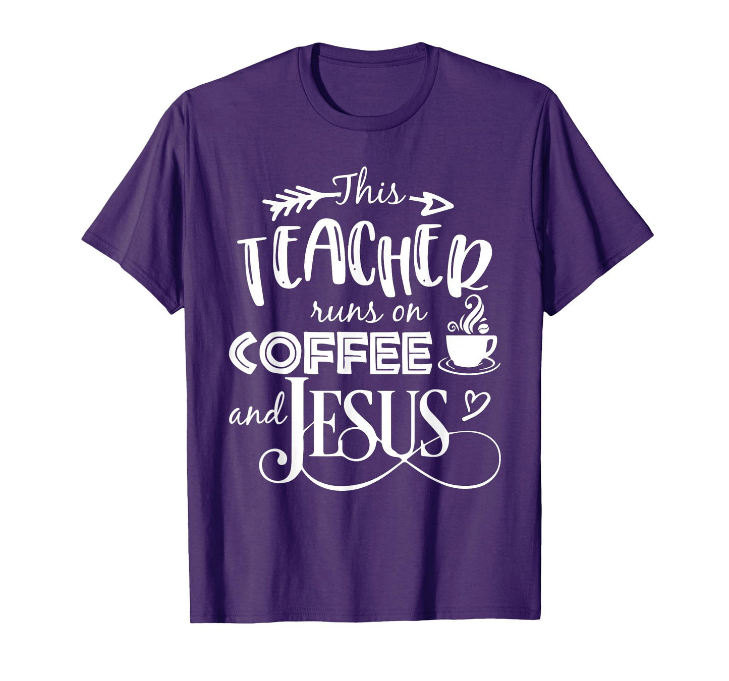 This Teacher Runs On Coffee And Jesus T Shirt Christian Tees Men Women Girls Kids T-Shirt