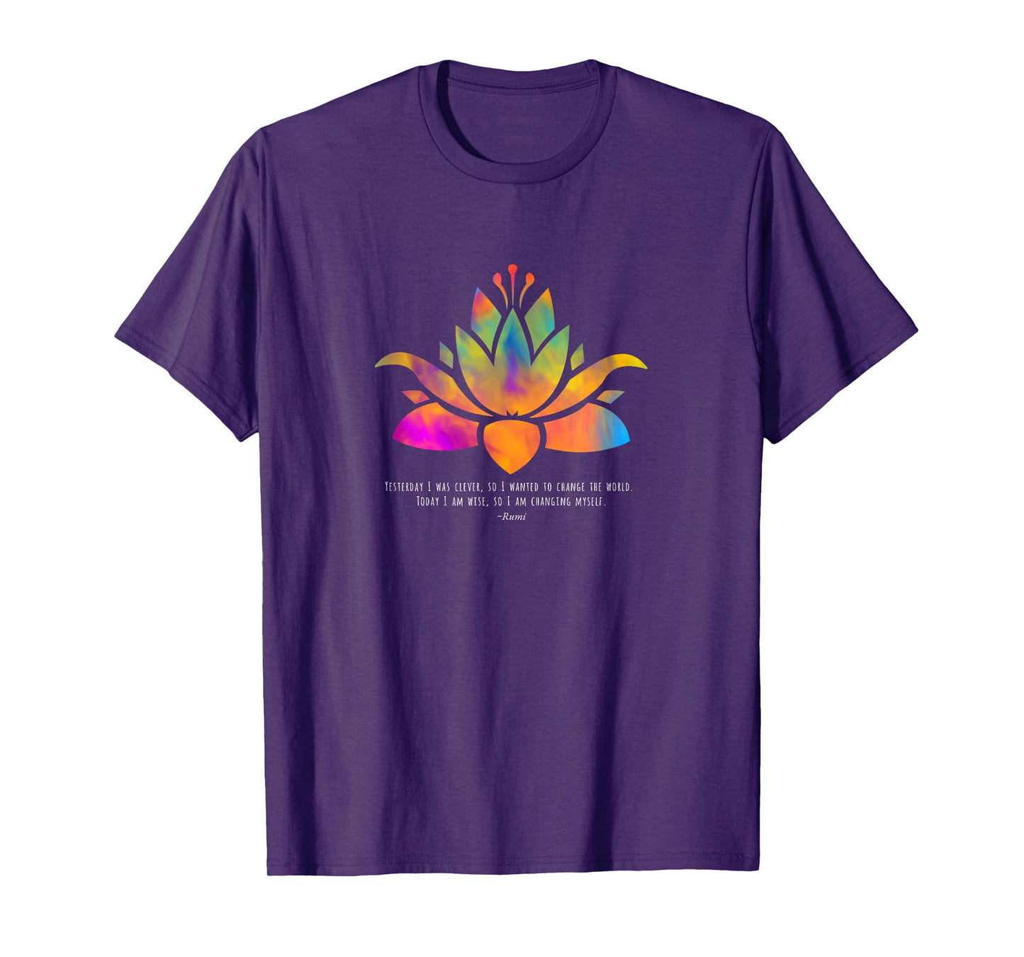 Rumi Wisdom Quote Inspirational Yoga T-Shirt With Lotus T-Shirt