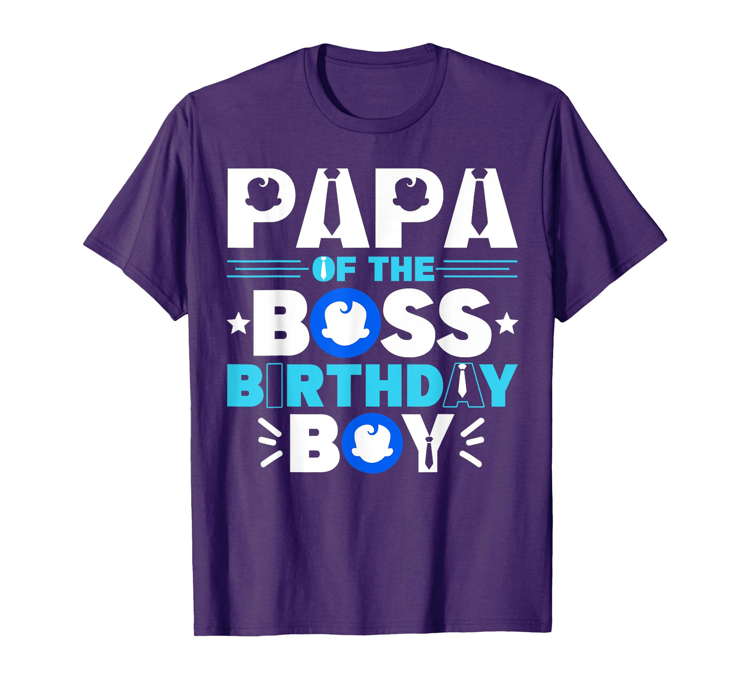 Papa Of The Boss Birthday Boy Baby Decor Family Matching T-Shirt