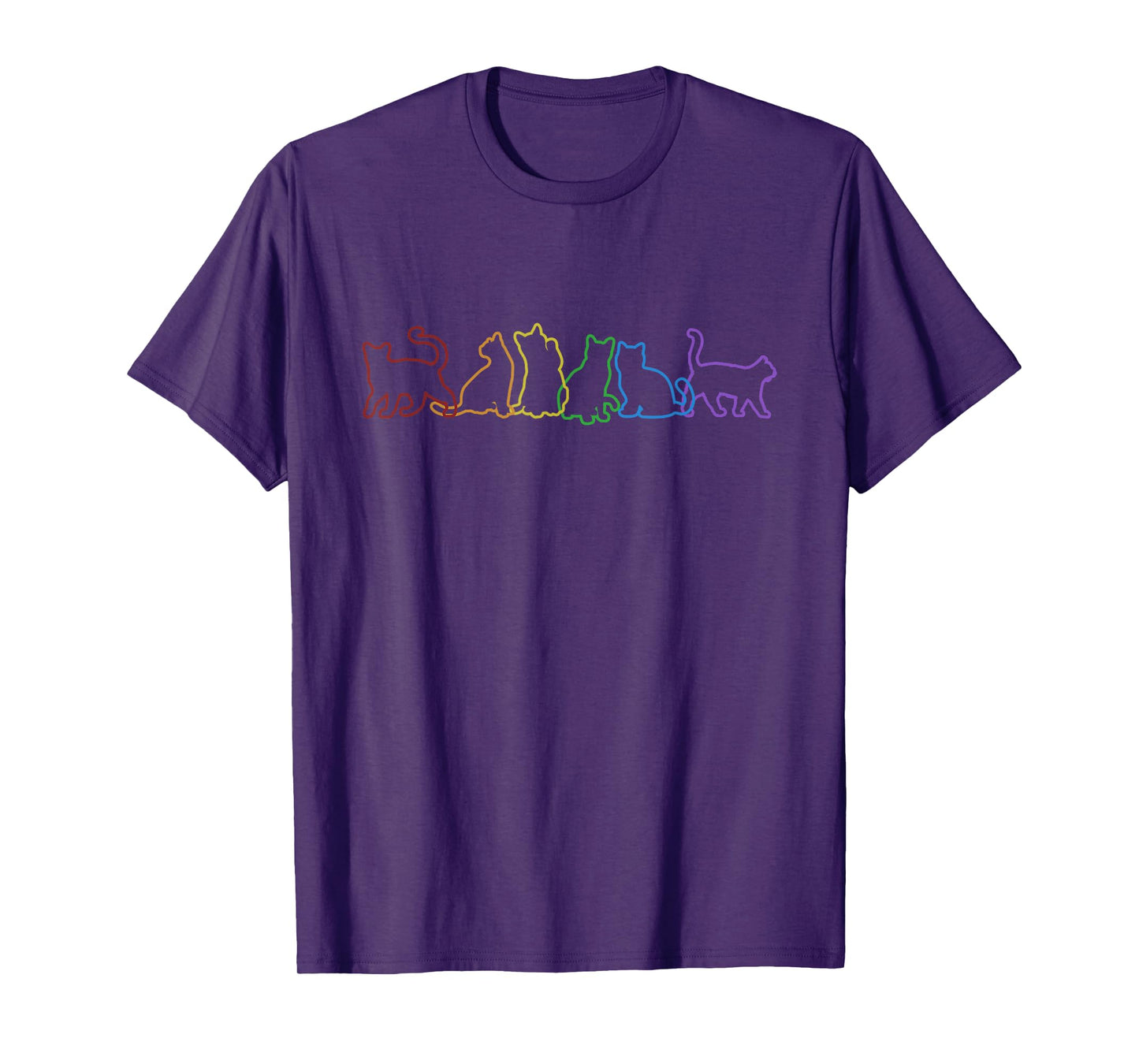 Cat LGBT Rainbow Cat Daddy Cat Mom Cat Lovers Funny Cat T-Shirt