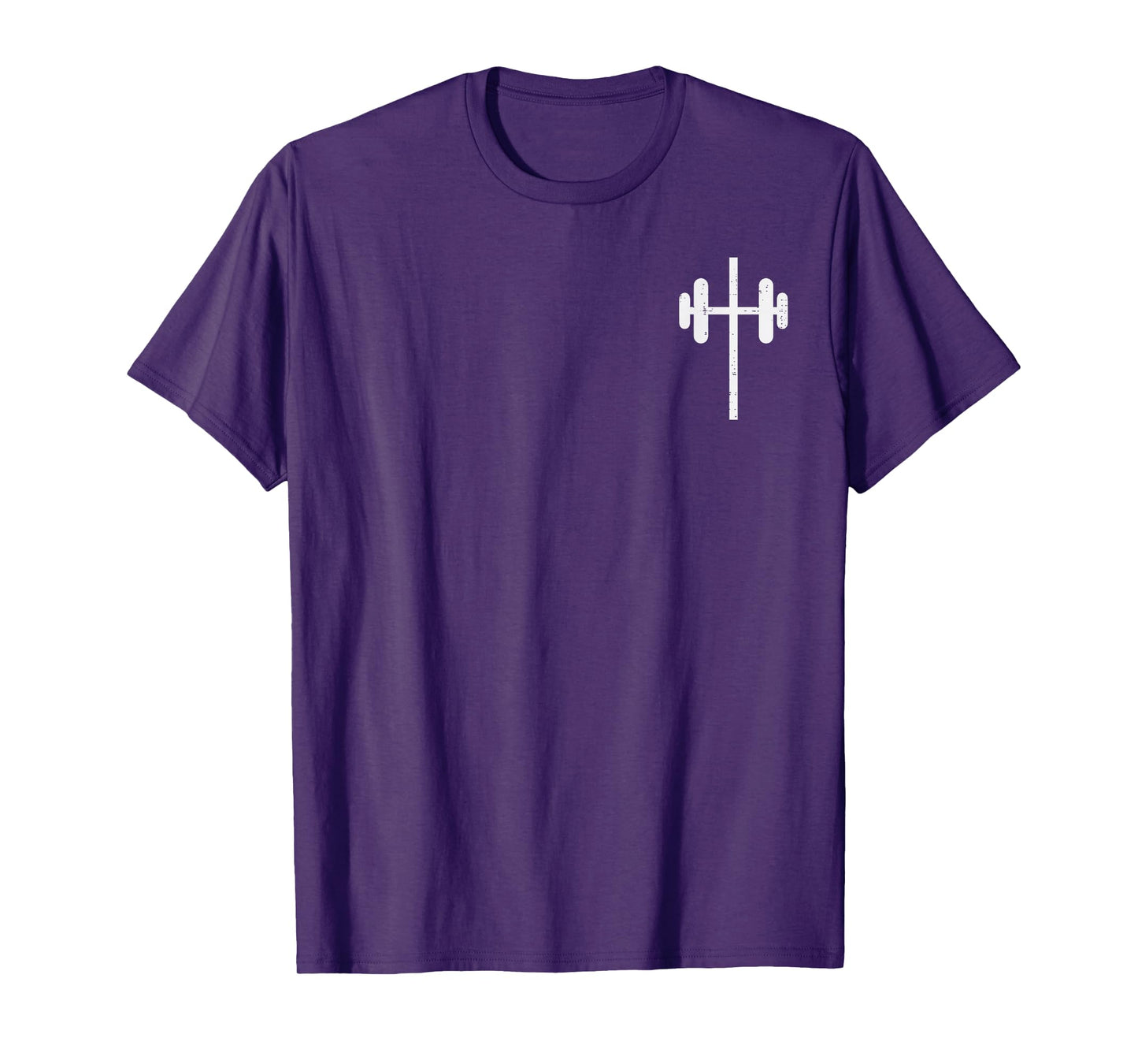 Workout Cross Barbel Pocket Christian Exercise Gym Men Women T-Shirt