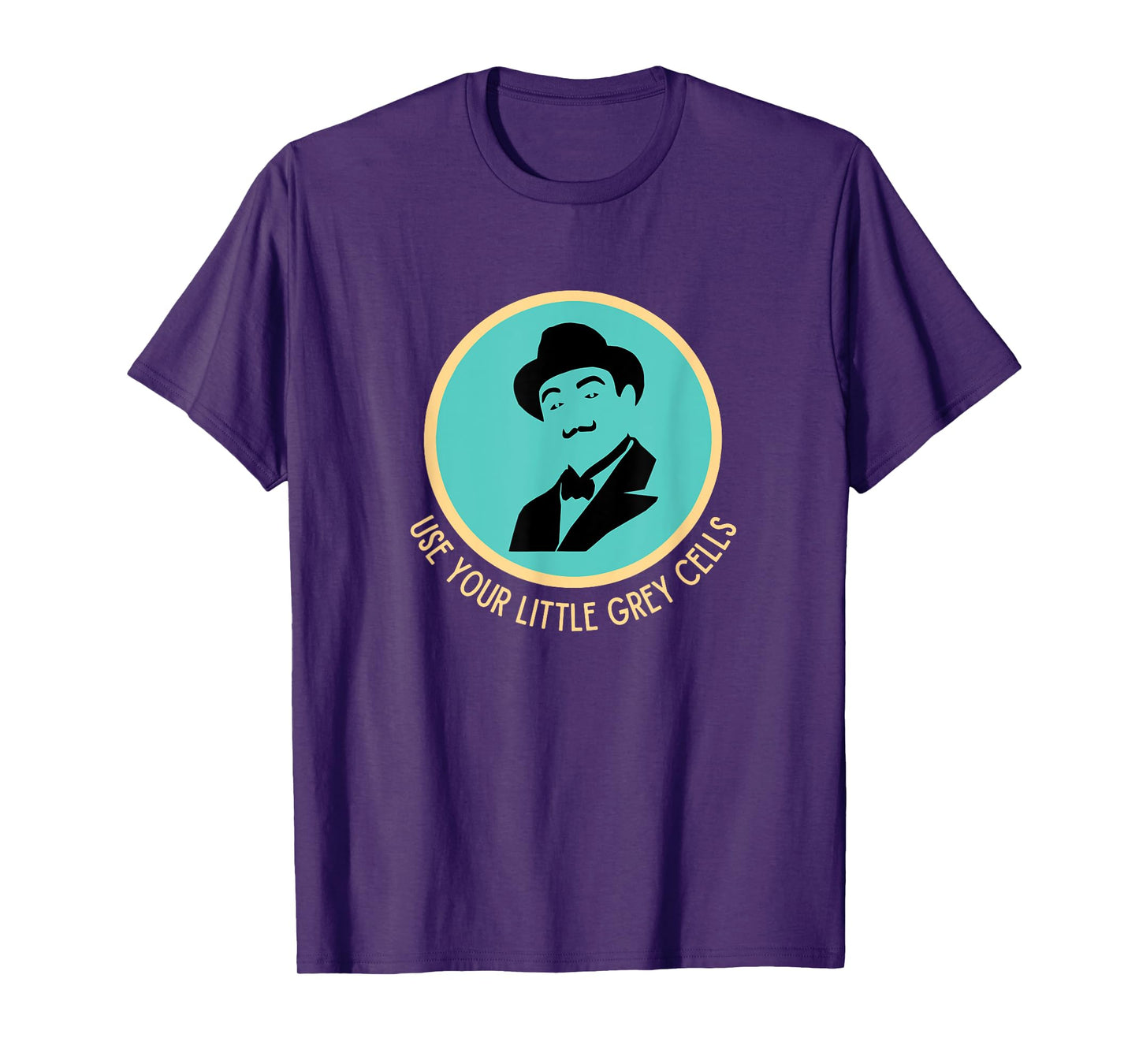 Poirot Use your little grey cells Hat Mustache vintage blue T-Shirt
