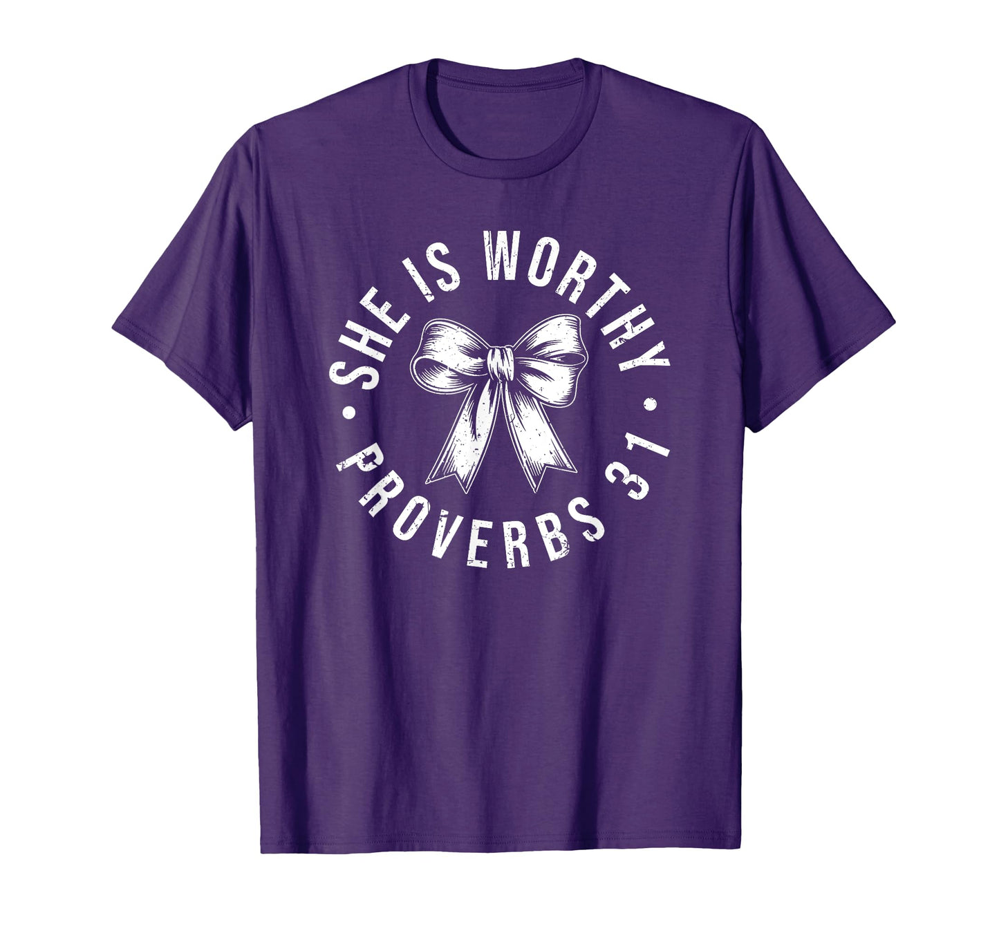 She Is Worthy, She is Worthy Bow, Christian Coquette Girly T-Shirt