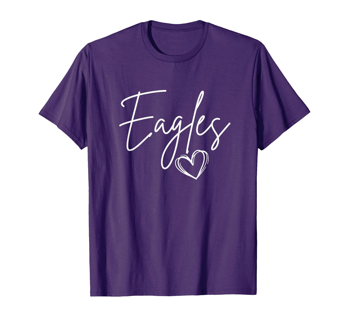 Heart Eagles Mascot School Sports Fan Team For Women Family T-Shirt