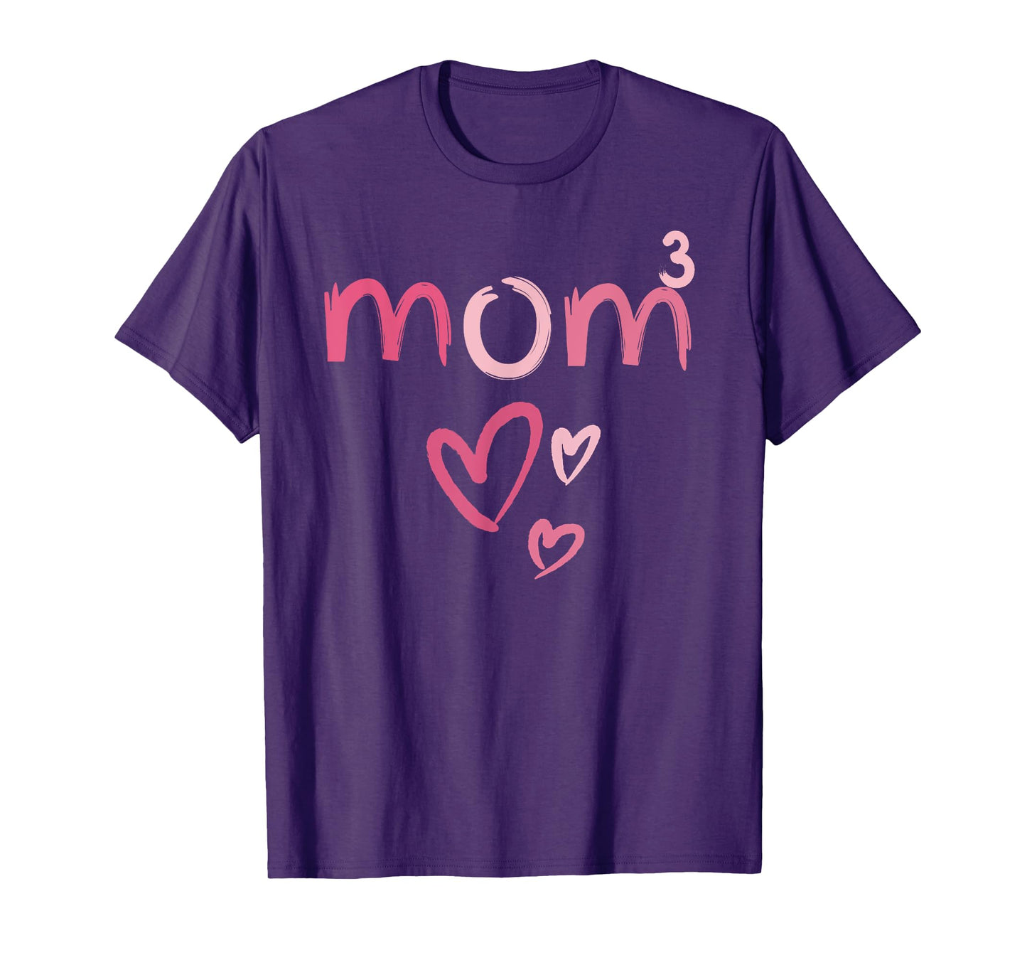 Mom3 Heart Mother of Three Mama of 3 Gifts Mothers Day T-Shirt