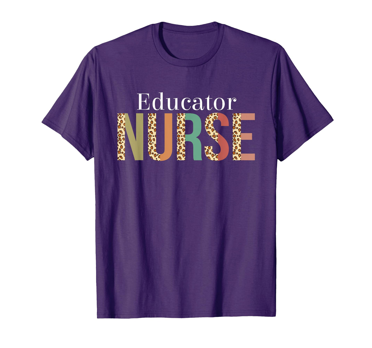 Leopard Educator Nurse Gifts Womens Nursing Apparel T-Shirt