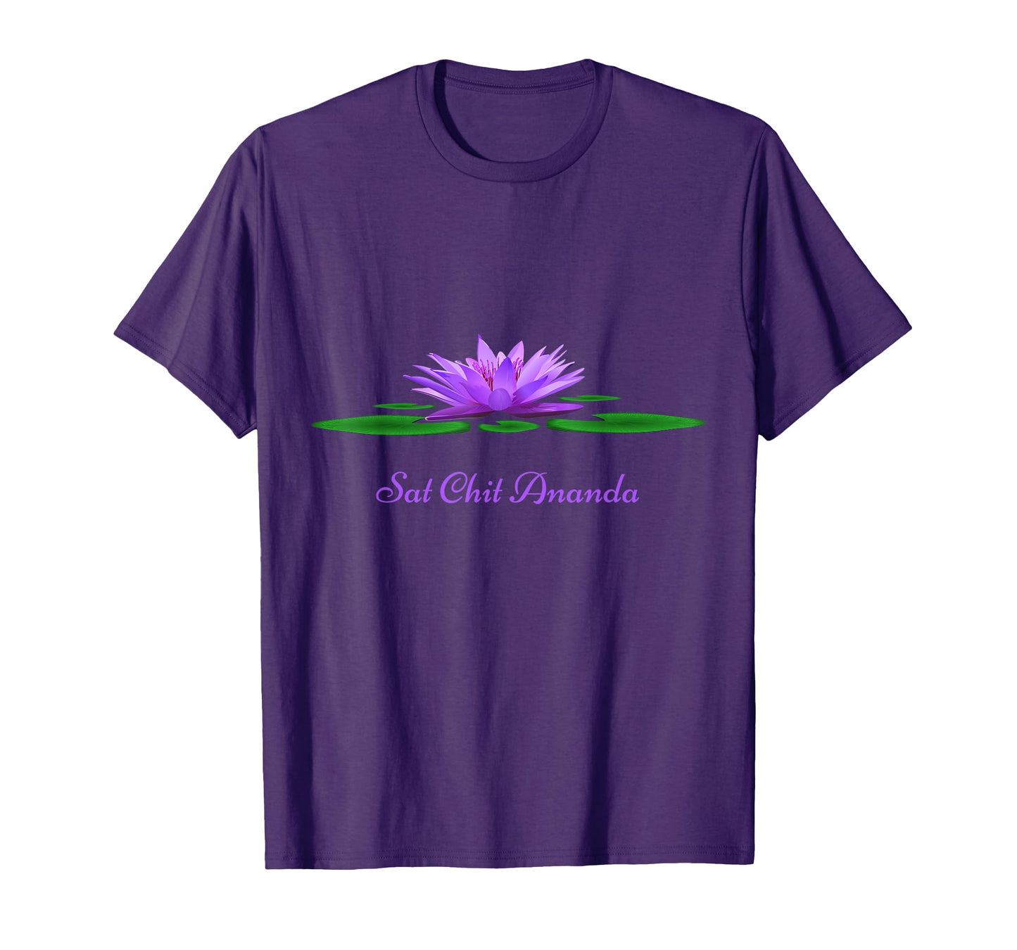 Sat Chit Ananda Mantra Purple Lotus Flower T-Shirt