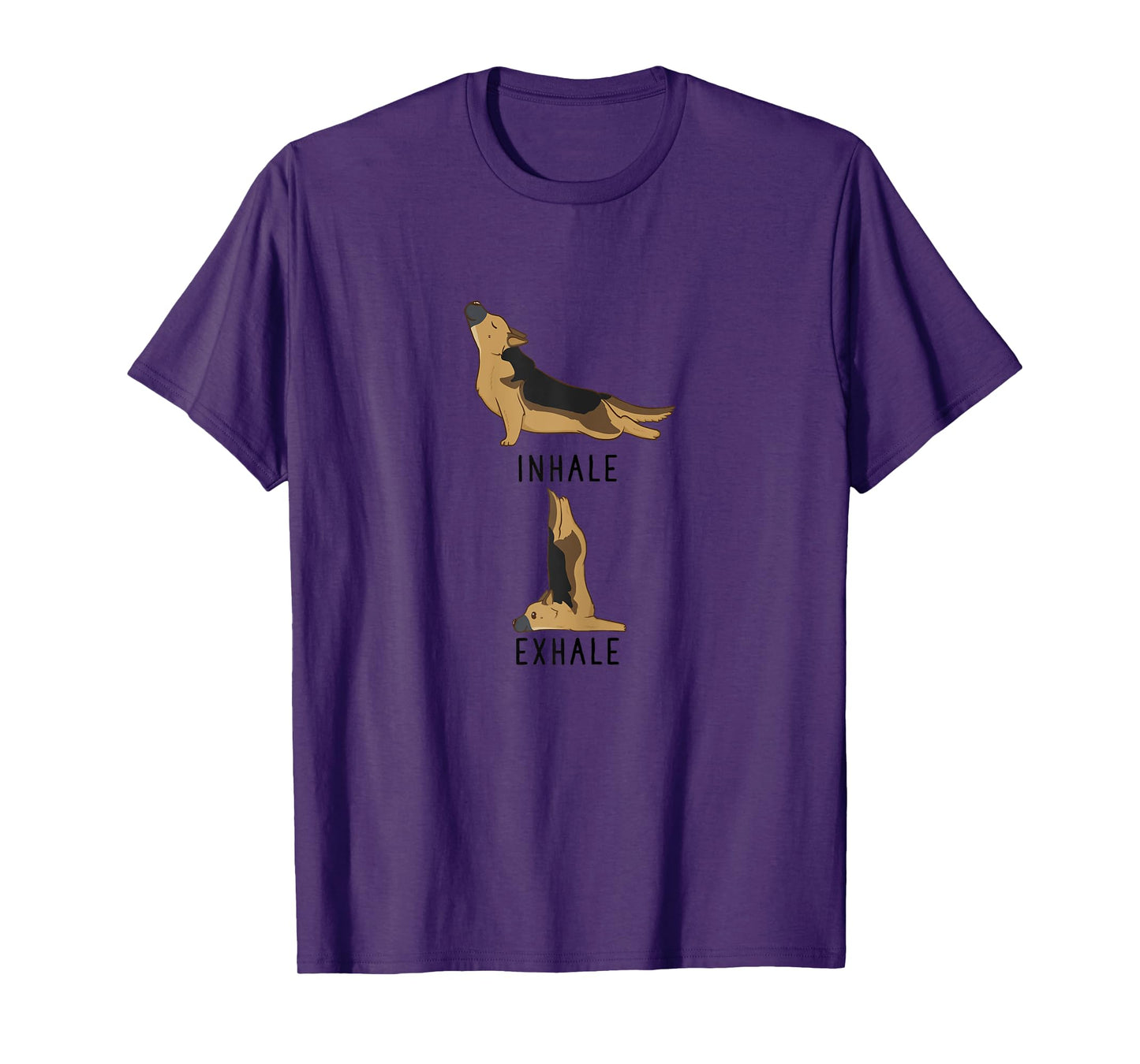 Womens Inhale Exhale Yoga German Shepherd Tshirt