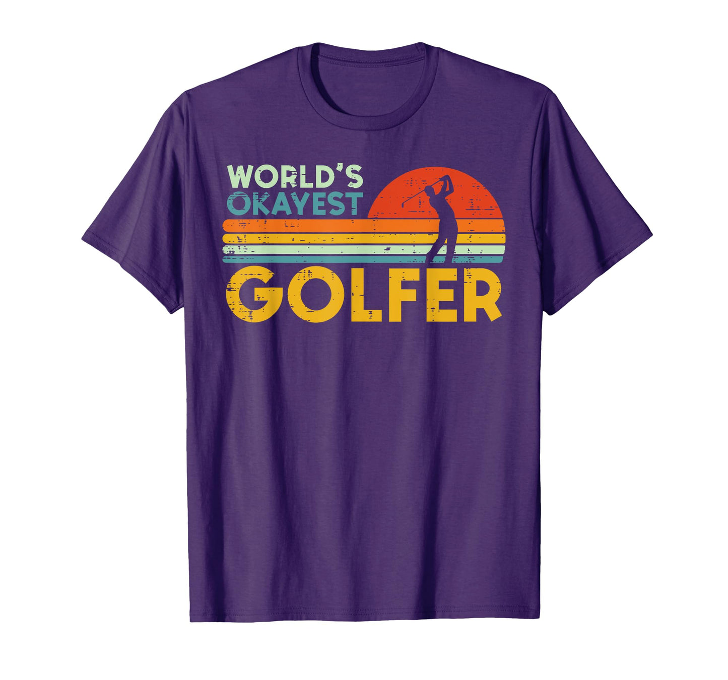 Worlds Okayest Golfer Retro Golf Joke Dad Men Women Kids T-Shirt