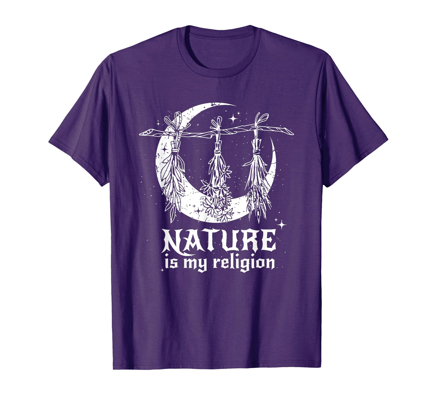 Nature Is My Religion Crescent Moon Wicca Pagan Witch Lover T-Shirt