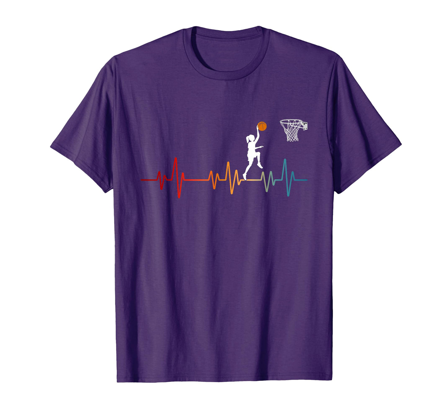 Basketball Heartbeat for Women and Girls T-Shirt