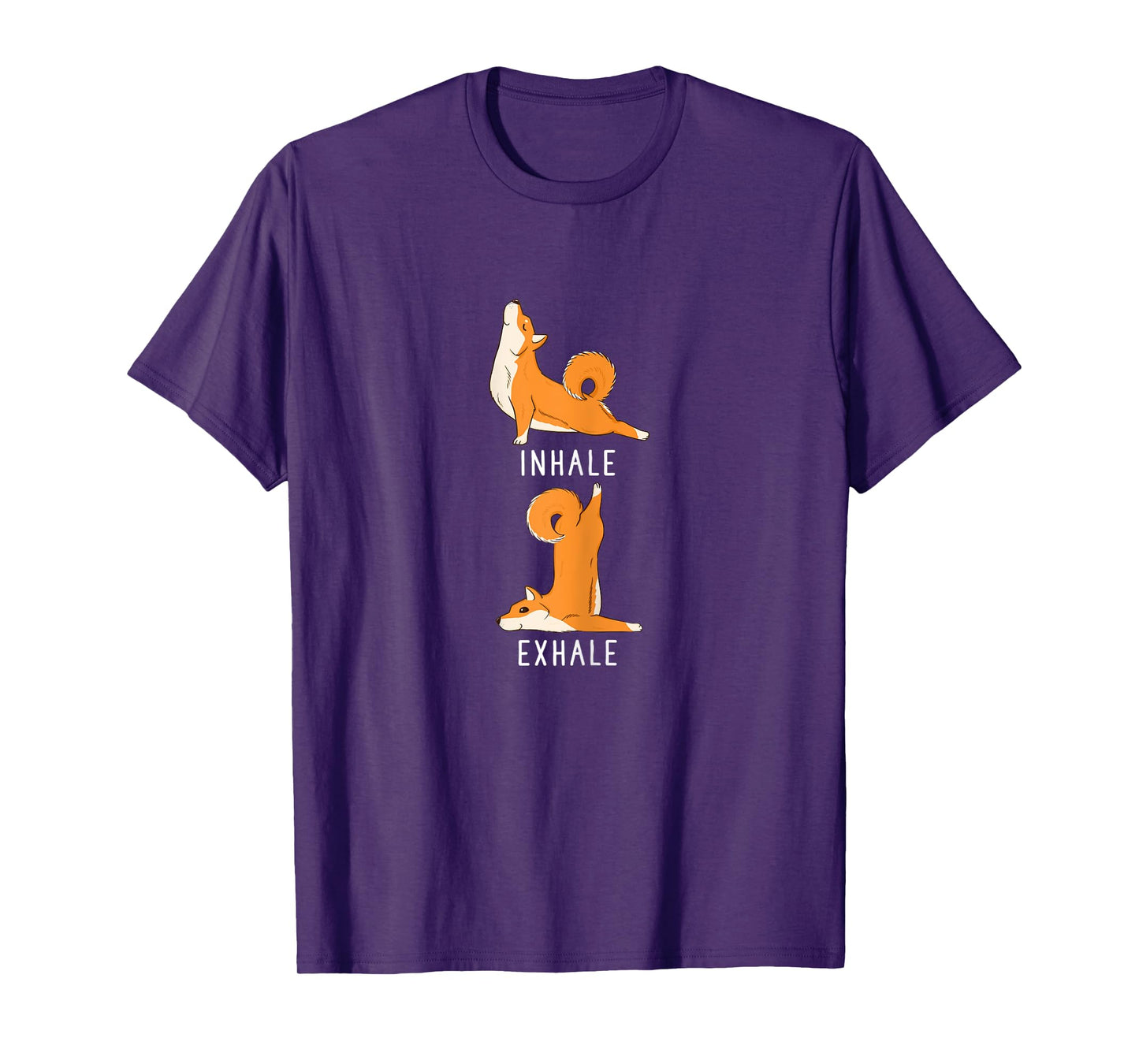 Inhale Exhale Shiba Inu Yoga Dog Tee Shirt T-Shirt for Women