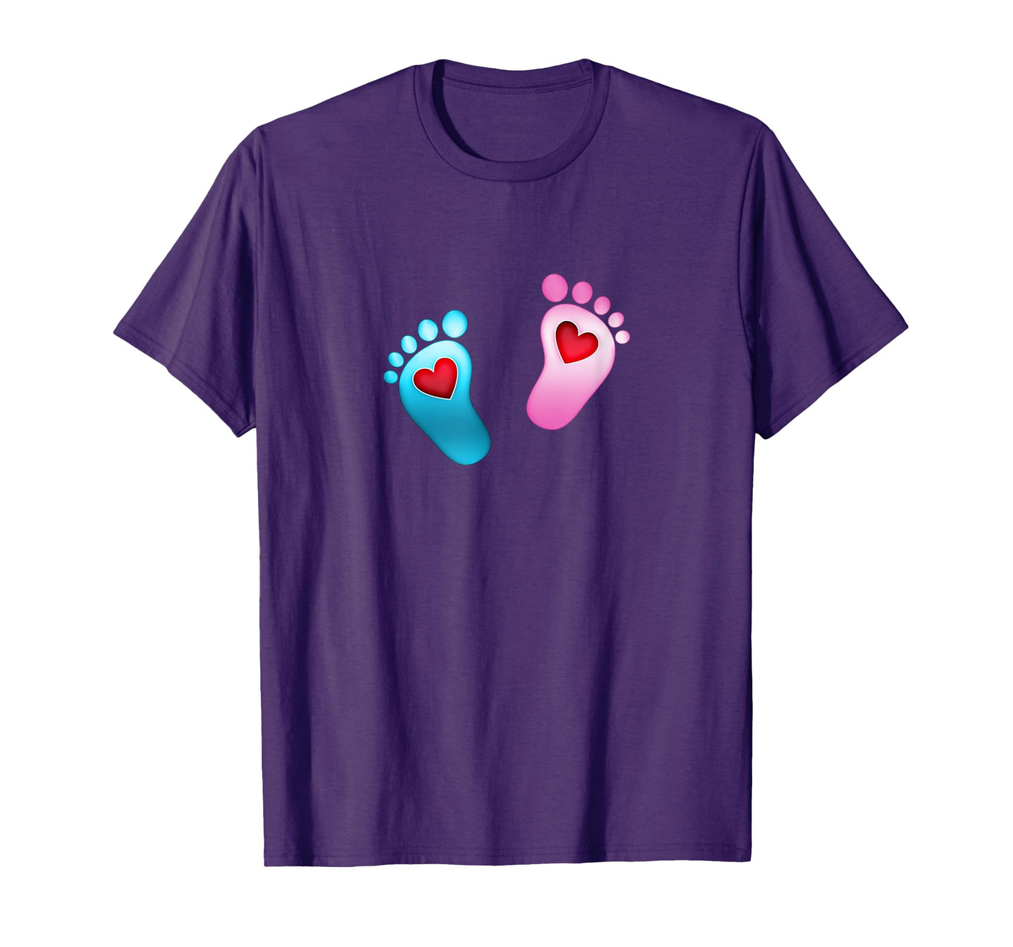 Baby footprint love heart foot feet boy girl valentine T-Shirt
