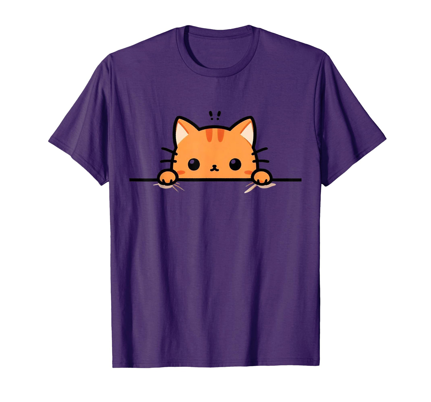 Cute Orange Kitty Cat Peeking Over at You Ginger Cat Lover T-Shirt