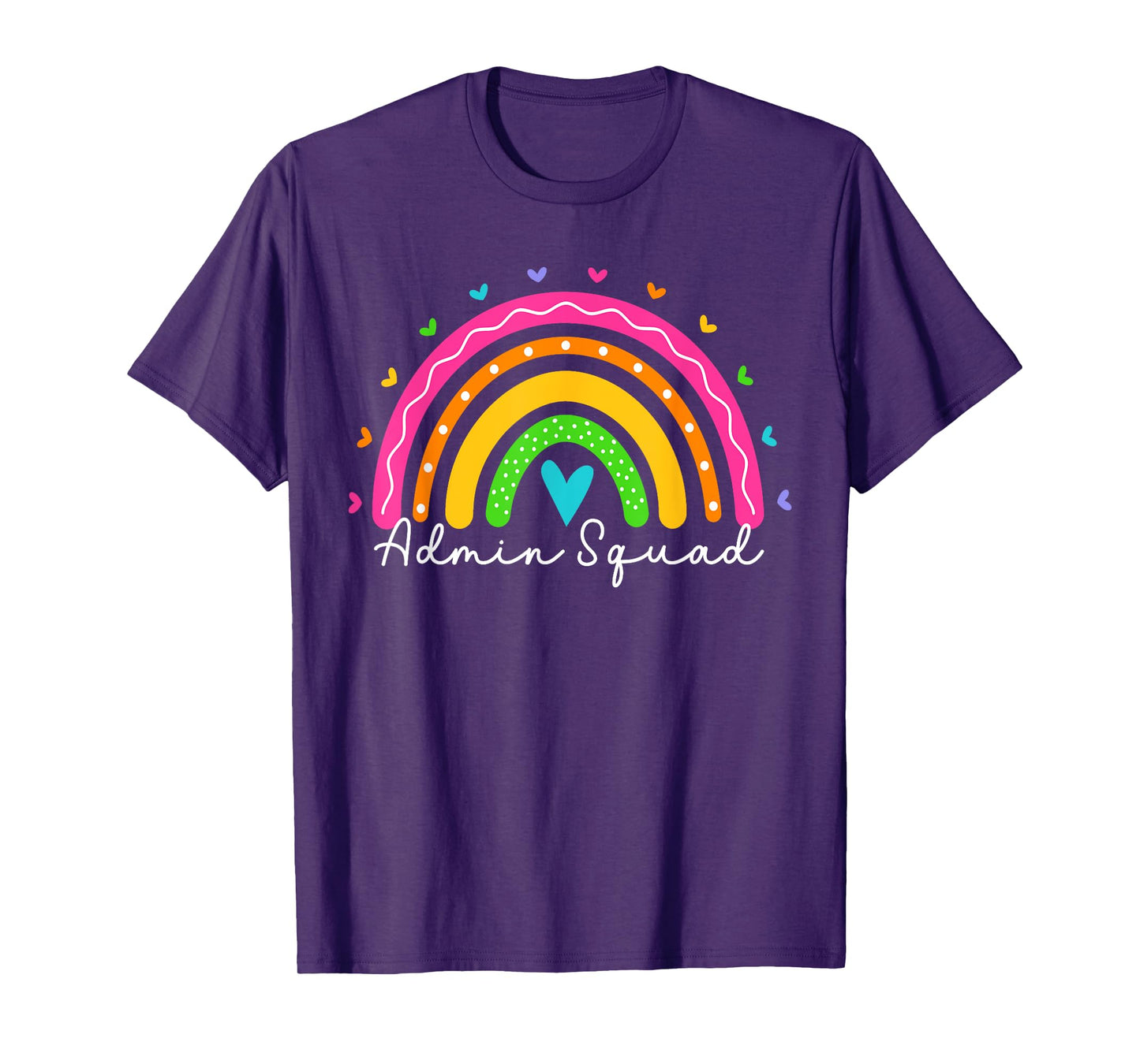 Admin Squad For Women School Administrator Assistant Rainbow T-Shirt