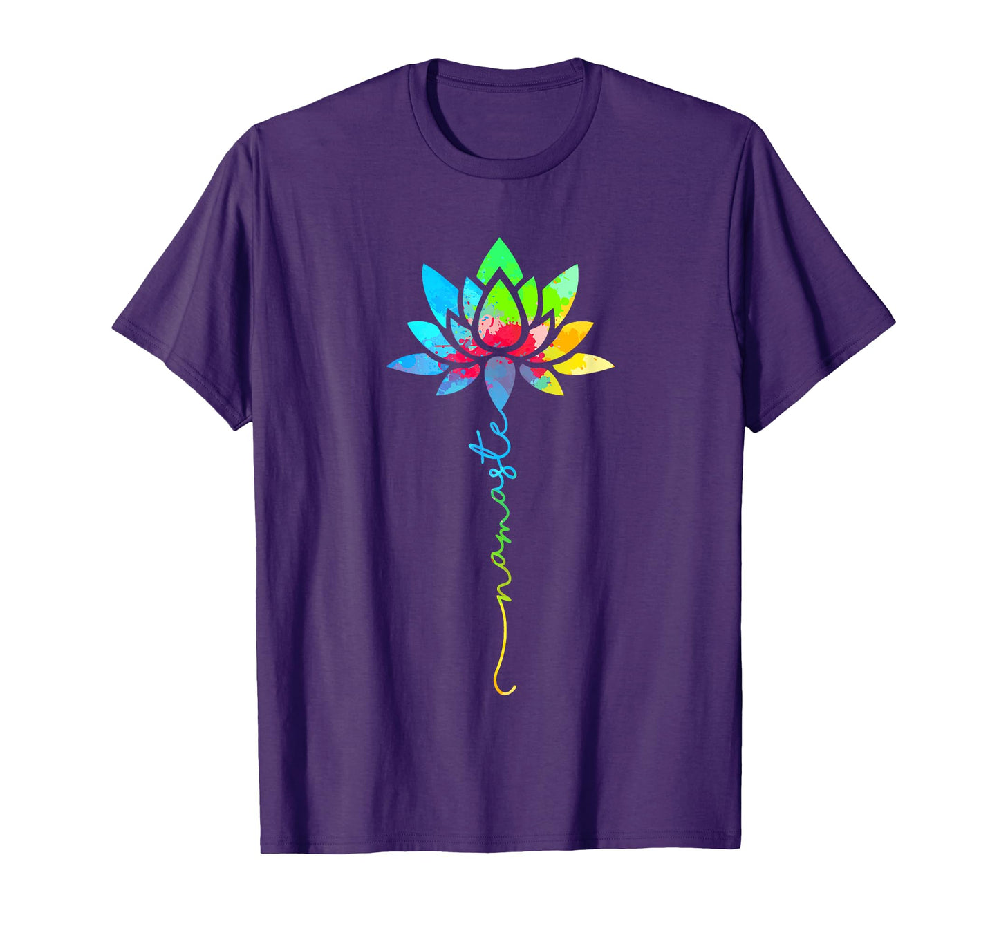 Womens Namaste Rainbow Mandala Lotus Flower Meditation Yoga T-Shirt