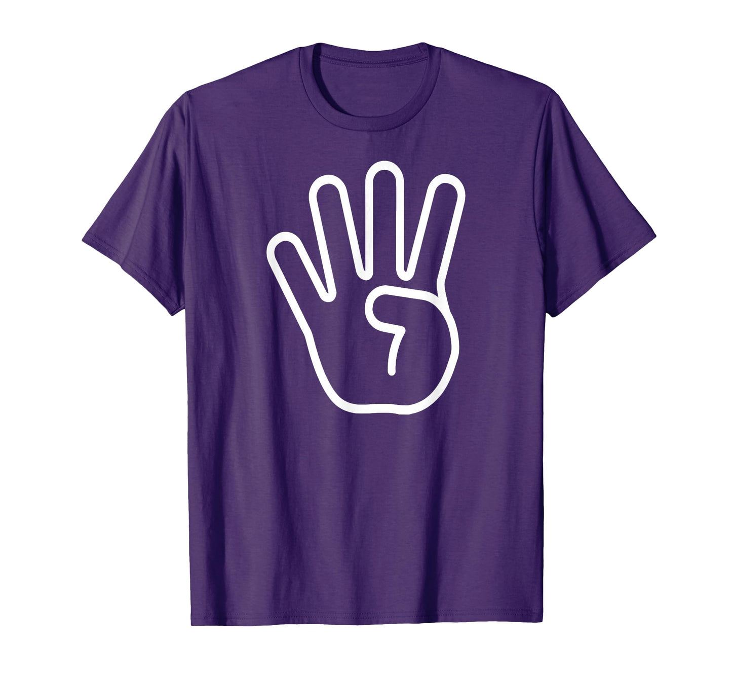 Kids 4th Birthday Fingers Four Years Old Boys Girls T-Shirt