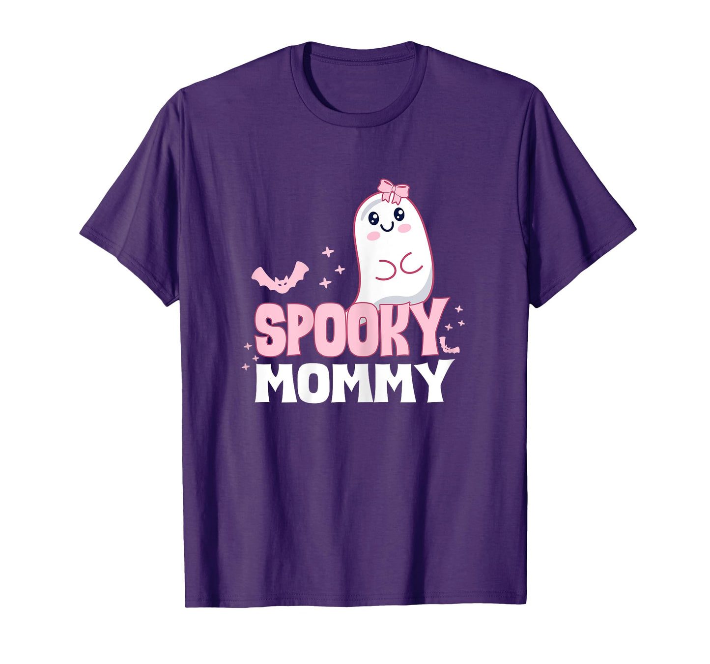 Spooky Mommy Family Cute Pink White Ghost Boo Halloween T-Shirt