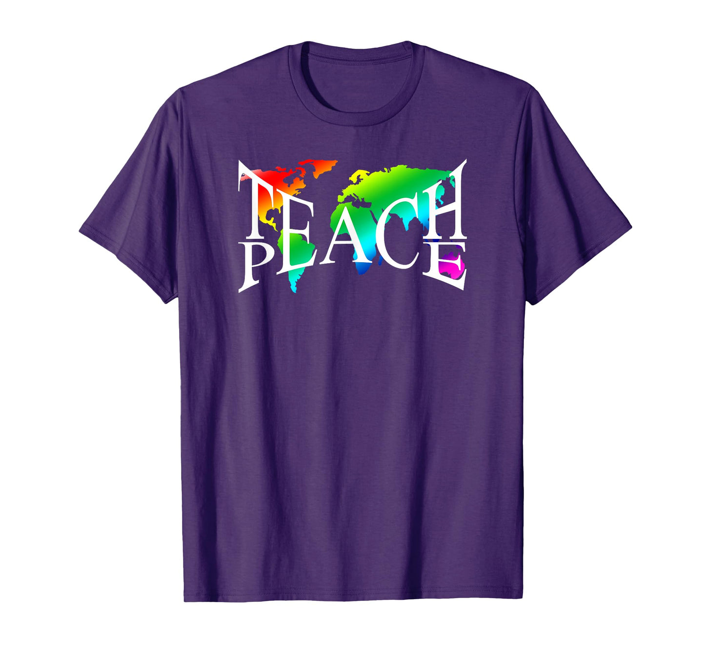 Teach Peace I Earth Peace Sign Hippie T-Shirt