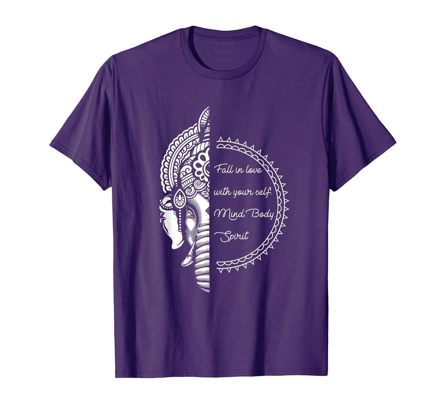 Spiritual Yoga Love Your Self Meditation Elephant Ganesha T-Shirt