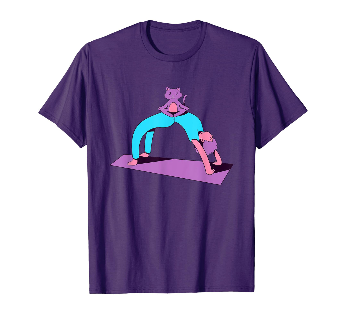 Funny Yoga With A Cat Graphic Men Women T-Shirt