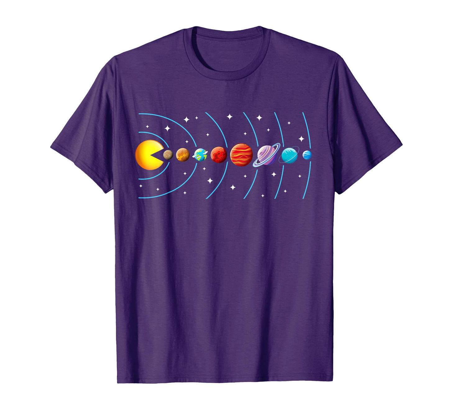 Funny Solar System Astronaut Space Video Game Eating Planets T-Shirt