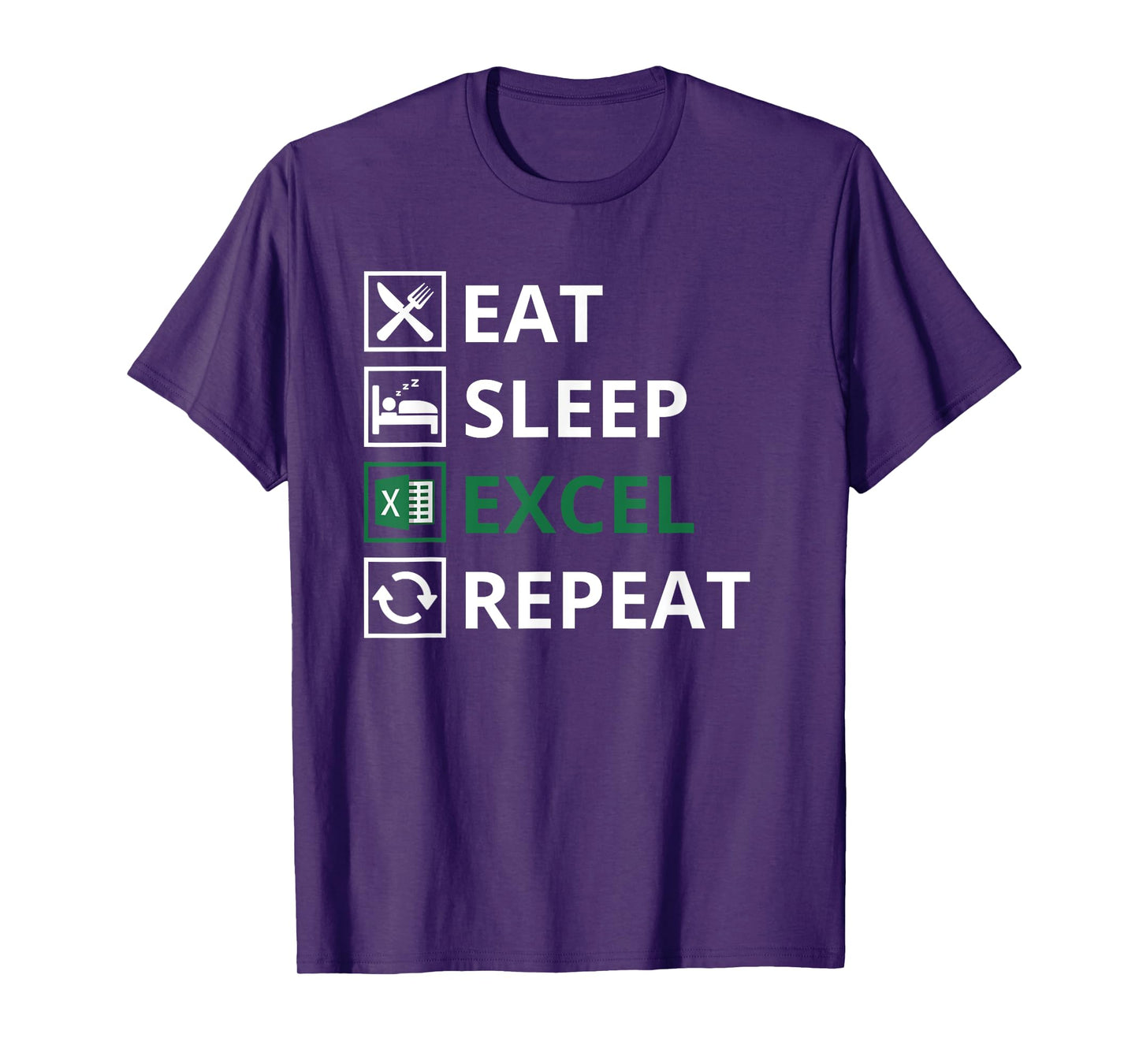 Eat Sleep Excel Repeat - Funny Vintage Retro Excel T-Shirt