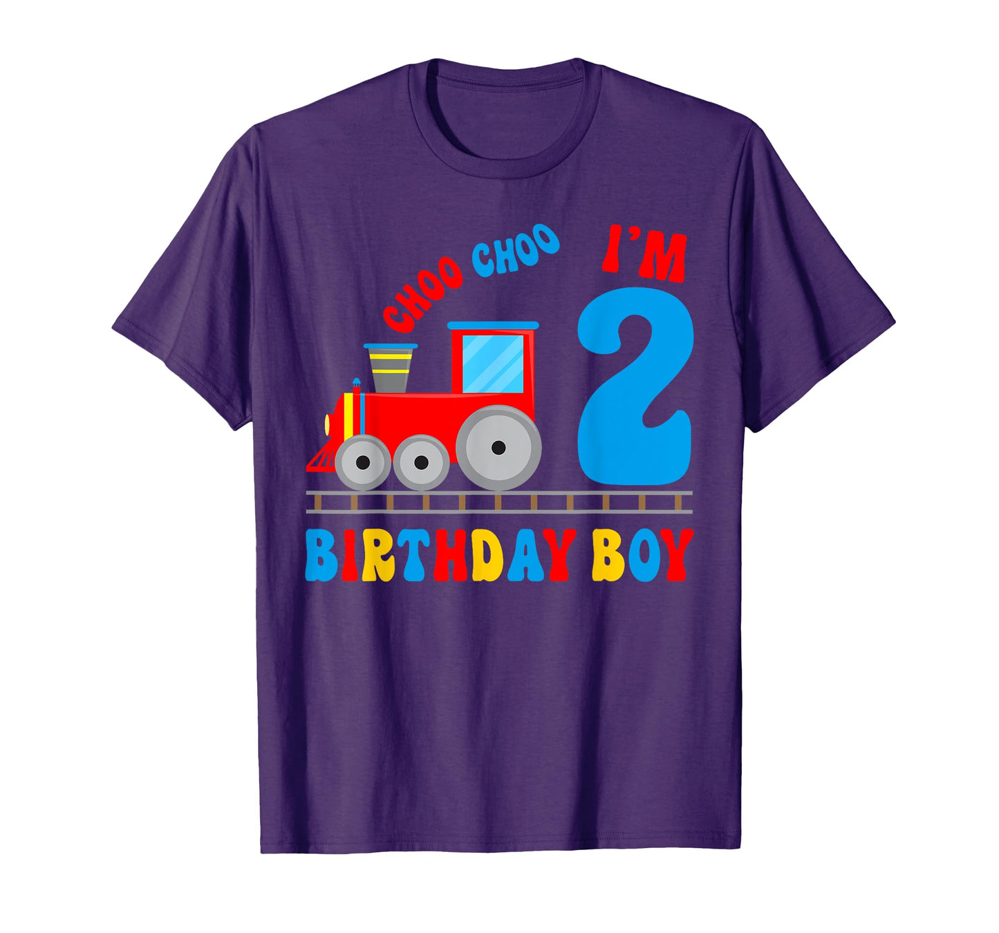 I'm 2 Years Old Kids Train Lover It's My 2nd Birthday Boy T-Shirt